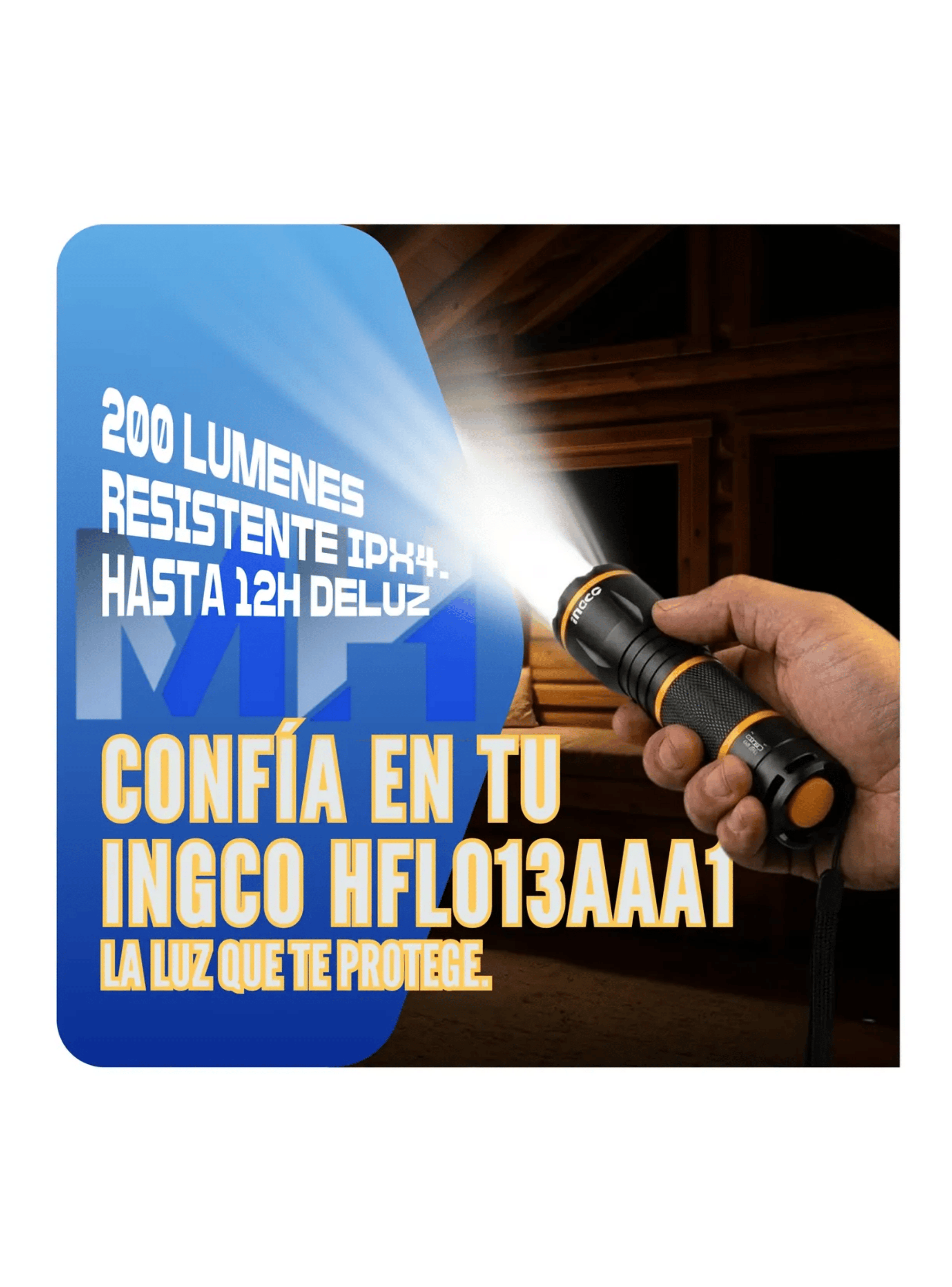 Linterna Led 3w Aluminio Ingco 200 L menes 3 Pilas Aaa-4