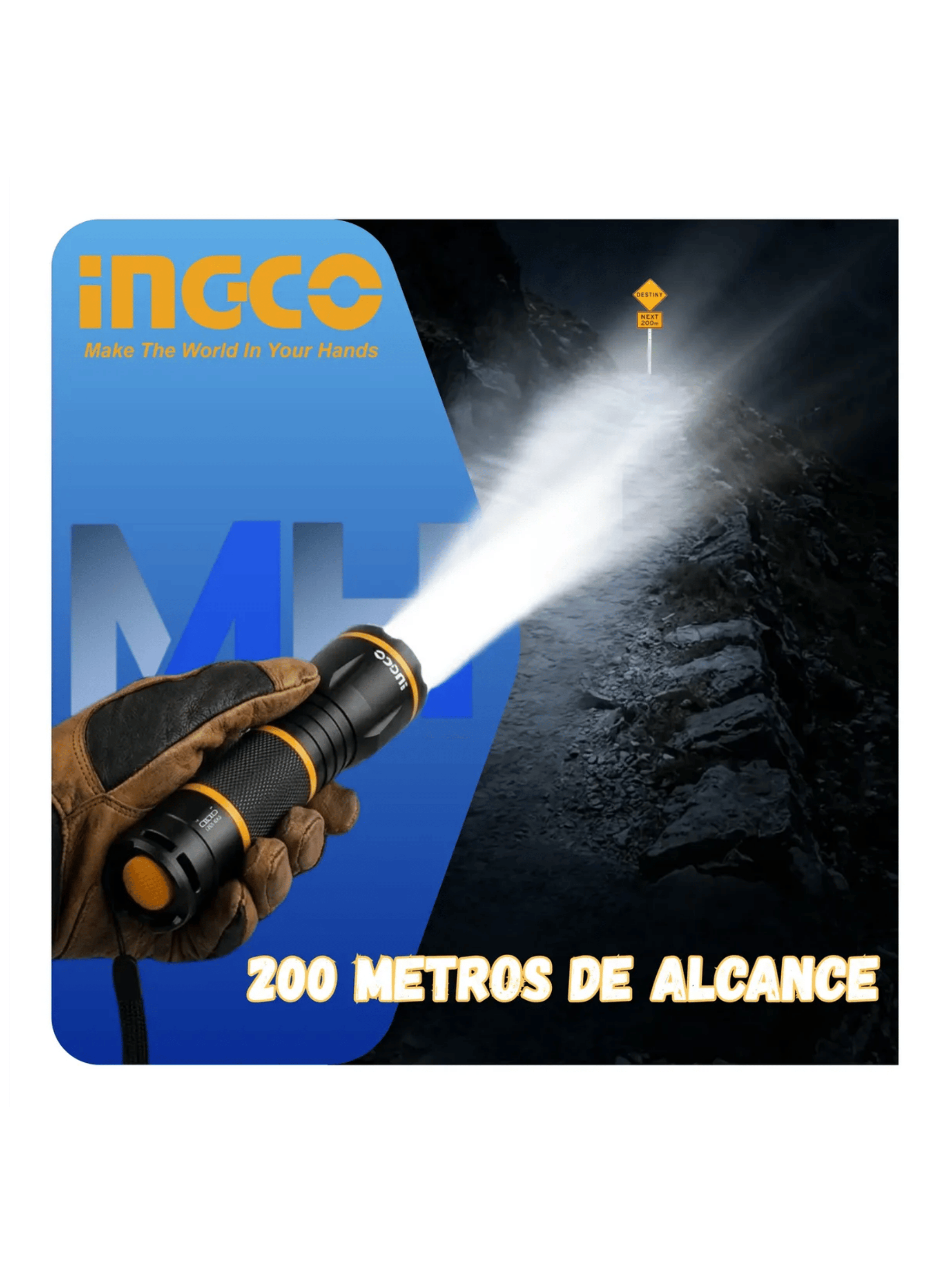Linterna Led 3w Aluminio Ingco 200 L menes 3 Pilas Aaa-5