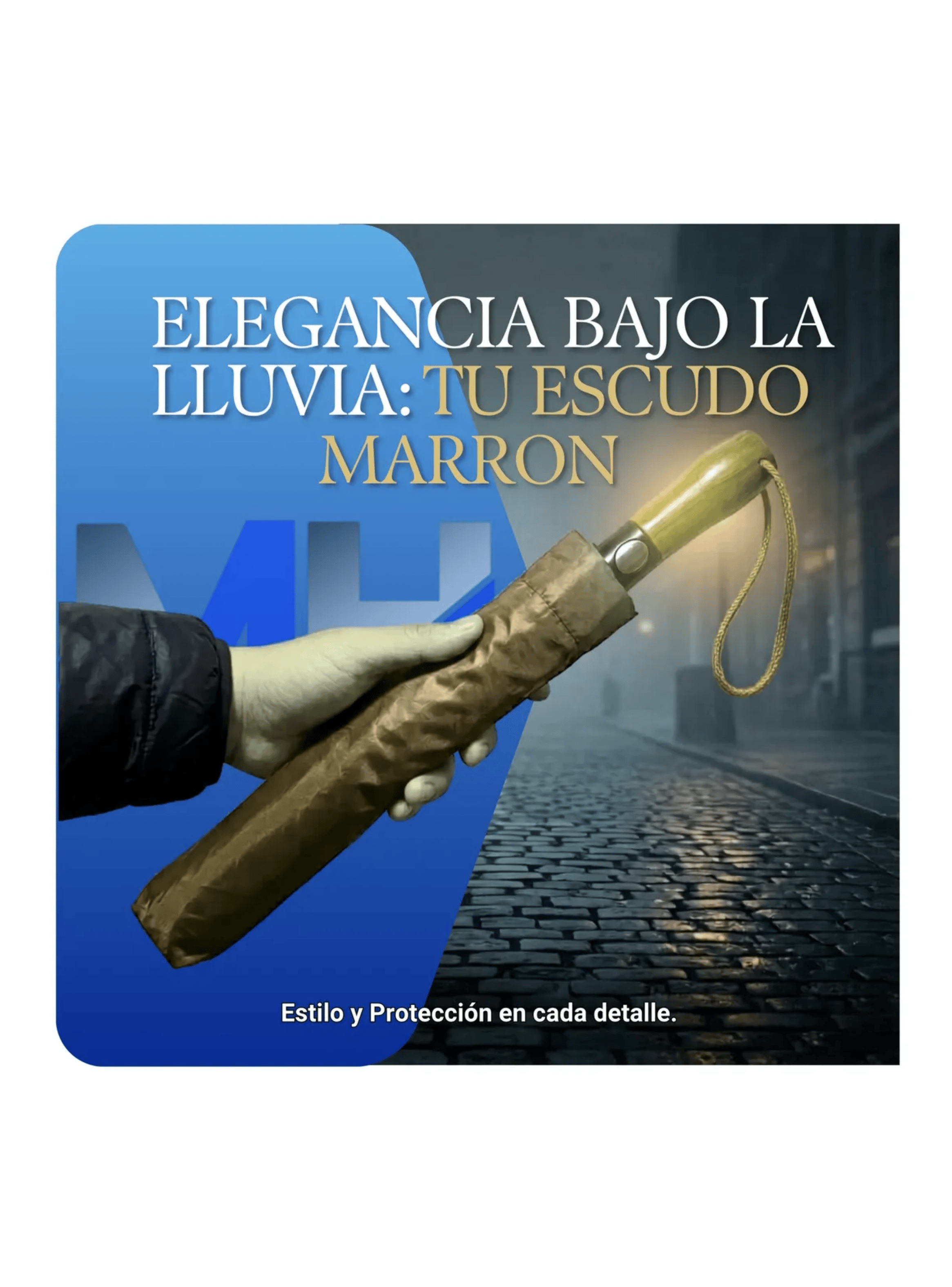 Paraguas Plegable Autom tico 120cm Reforzado Funda Premium Marron-4