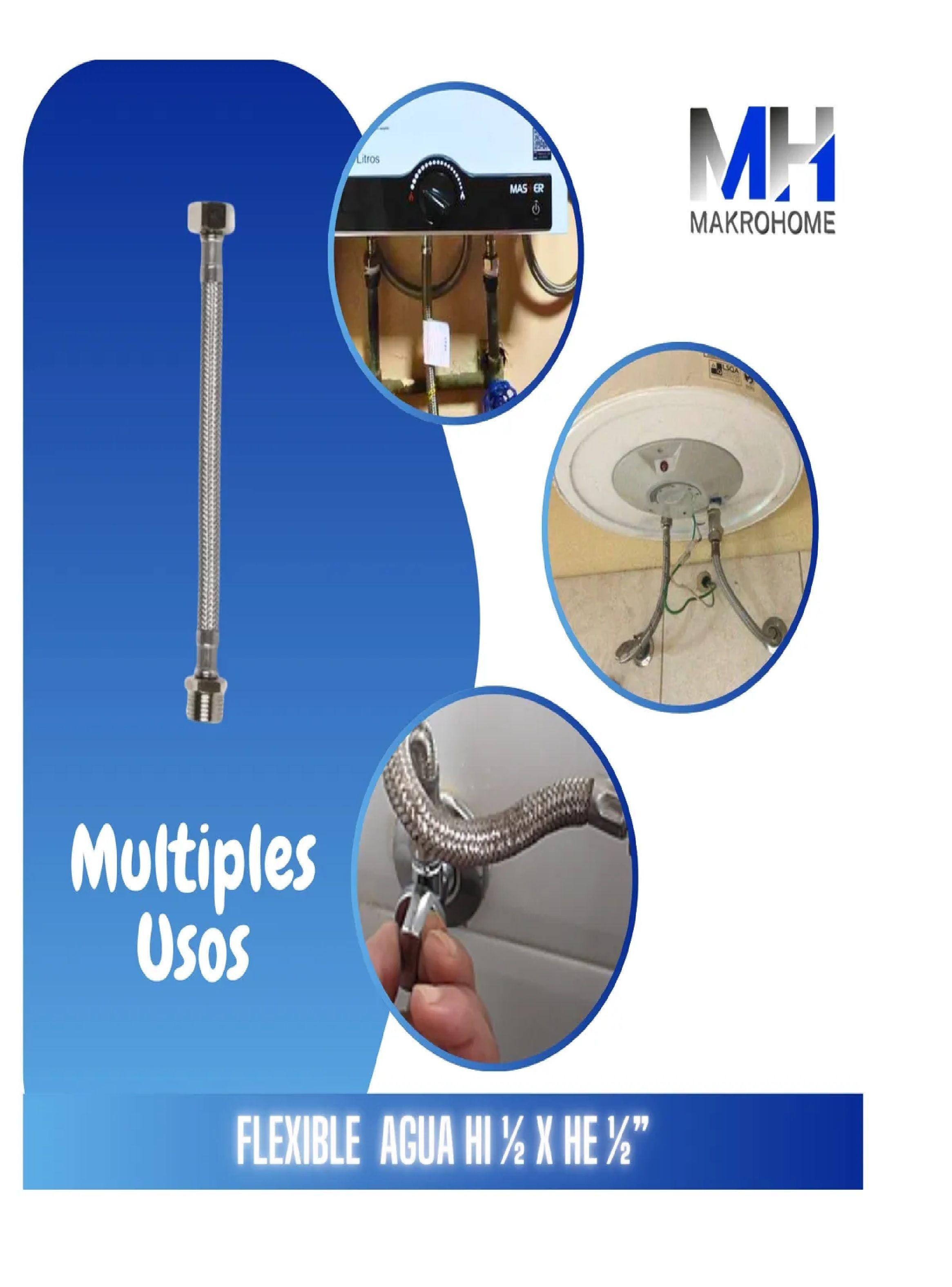 Pack 10 Flexible Agua Fria Y Caliente 1/2 Hi-he 60 Cm Taumm-2