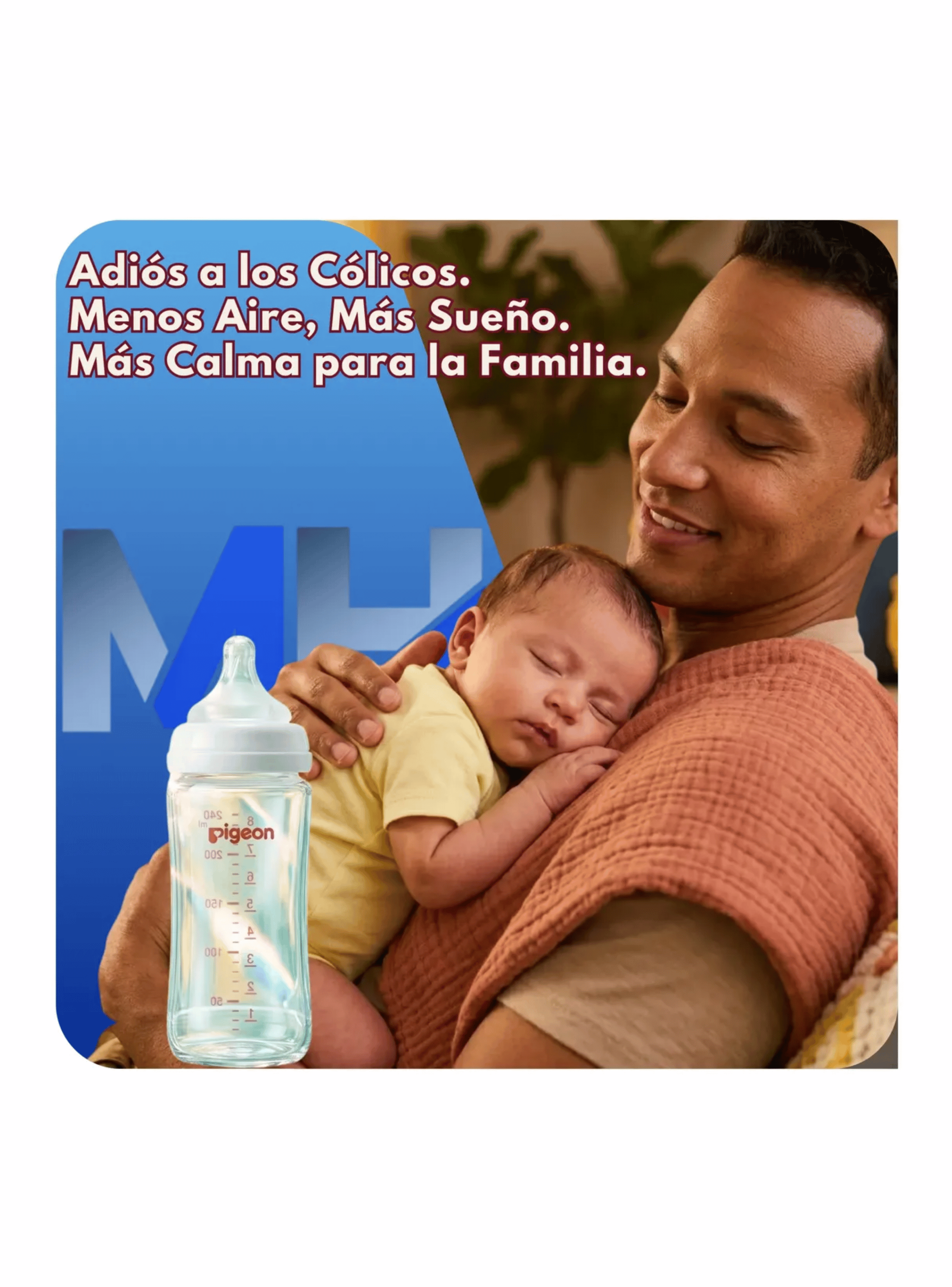 Mamadera Vidrio Pigeon Softouch 240ml Anticolico Biberon-4