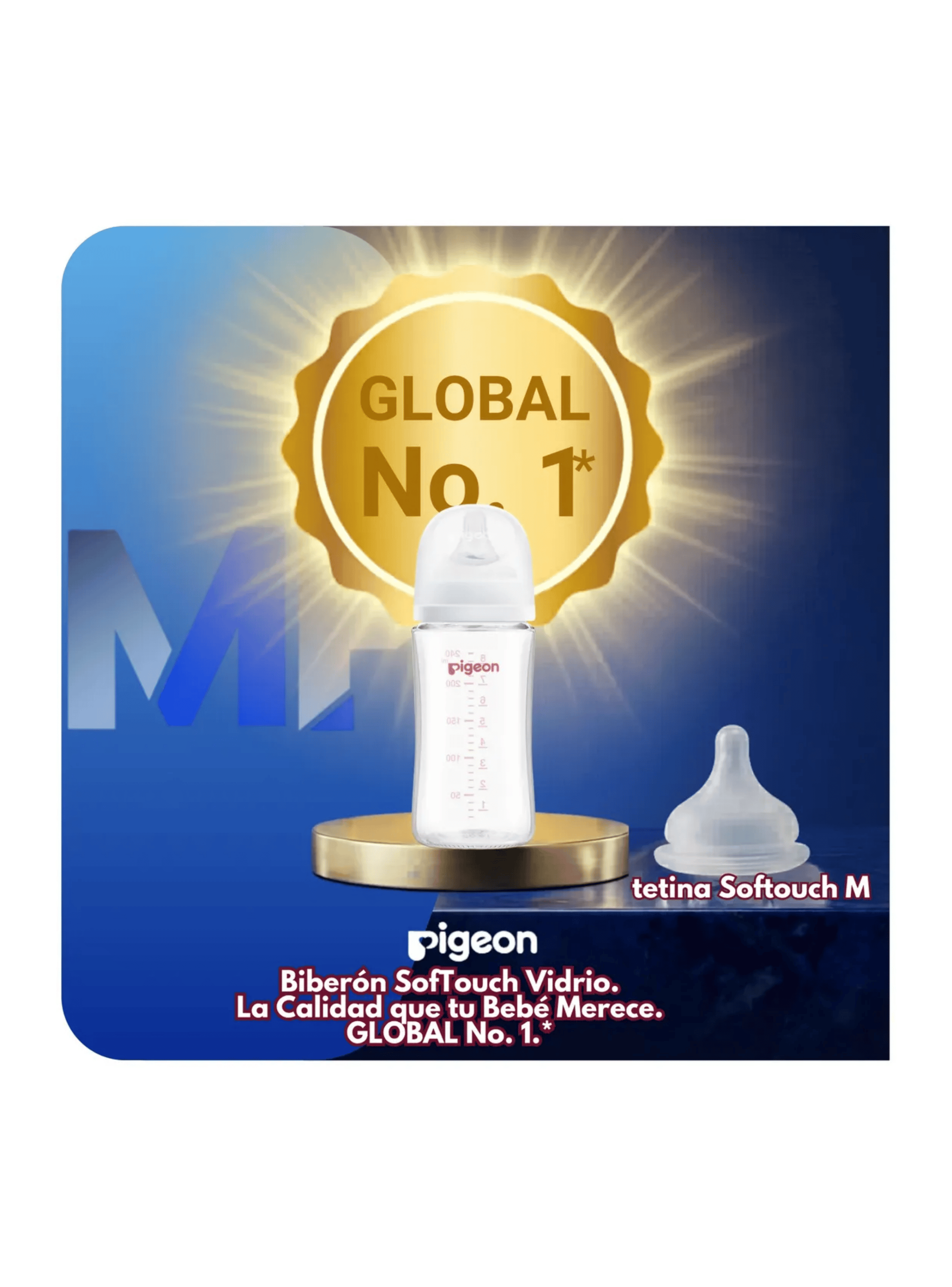 Mamadera Vidrio Pigeon Softouch 240ml Anticolico Biberon-5