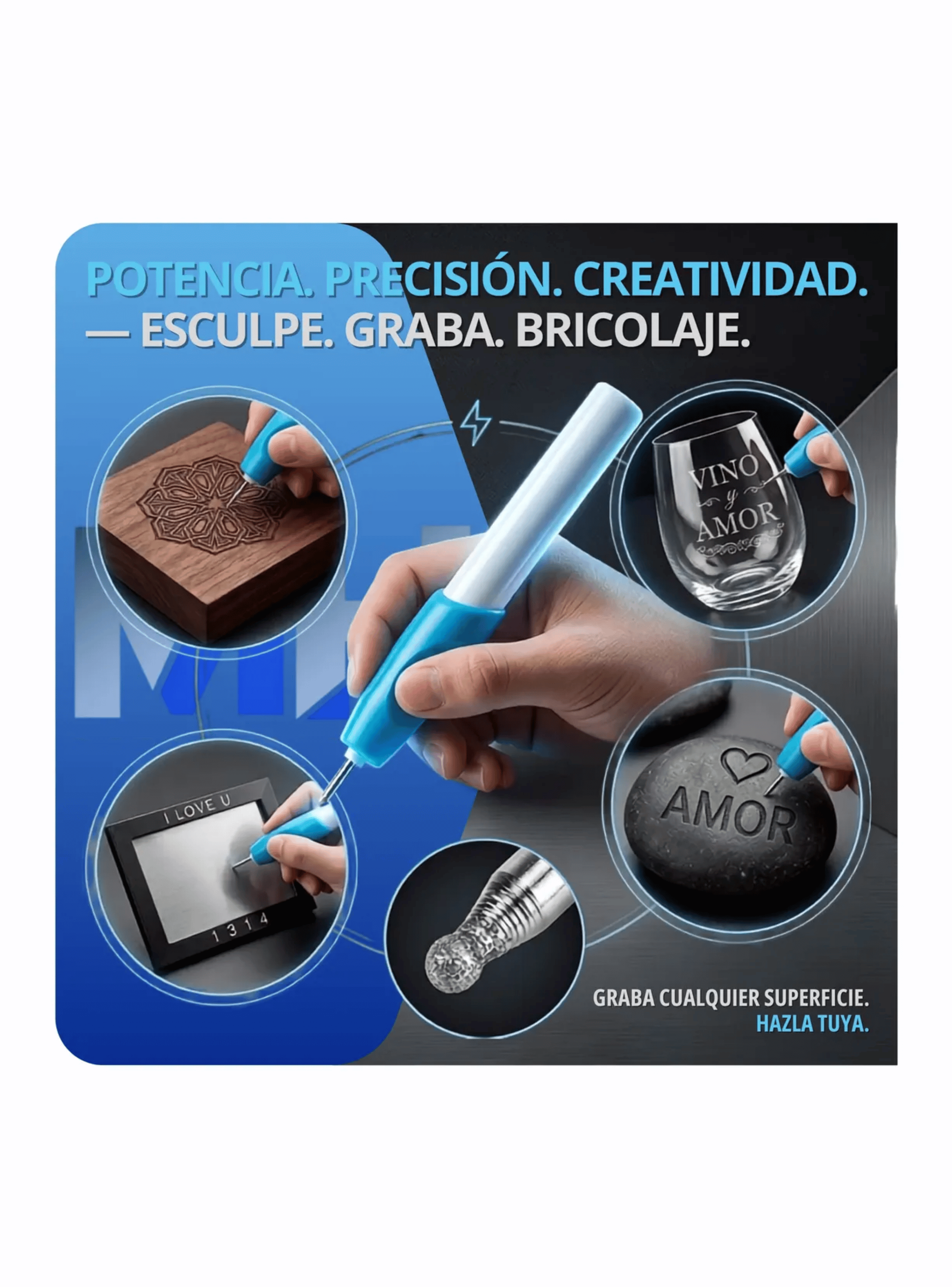 Lapiz Grabador Electrico Portatil Pluma Tallado Vidrio Metal-6