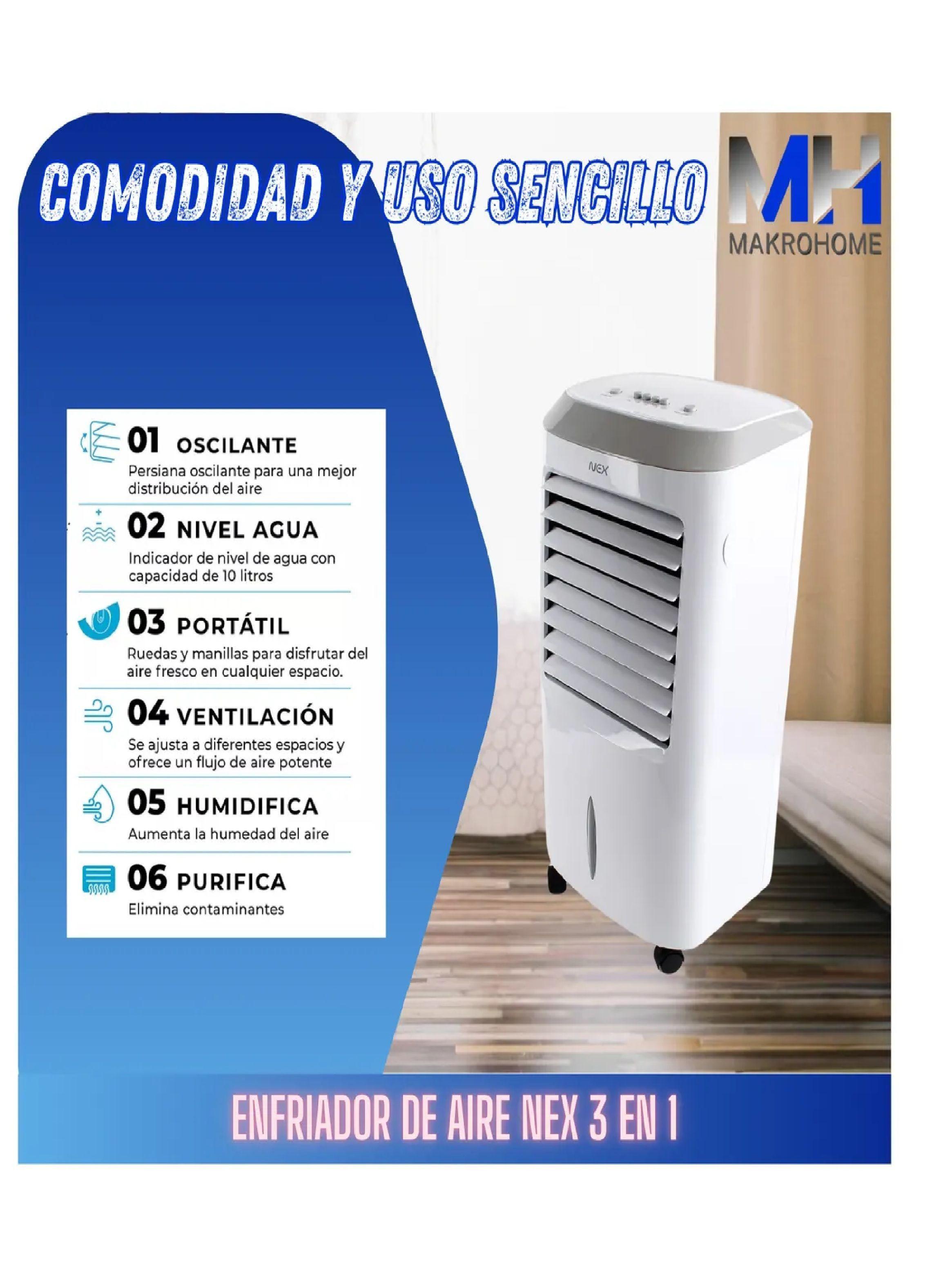Enfriador De Aire Nex 3 En 1 Enfria Ventila Y Humidifica 10l-2