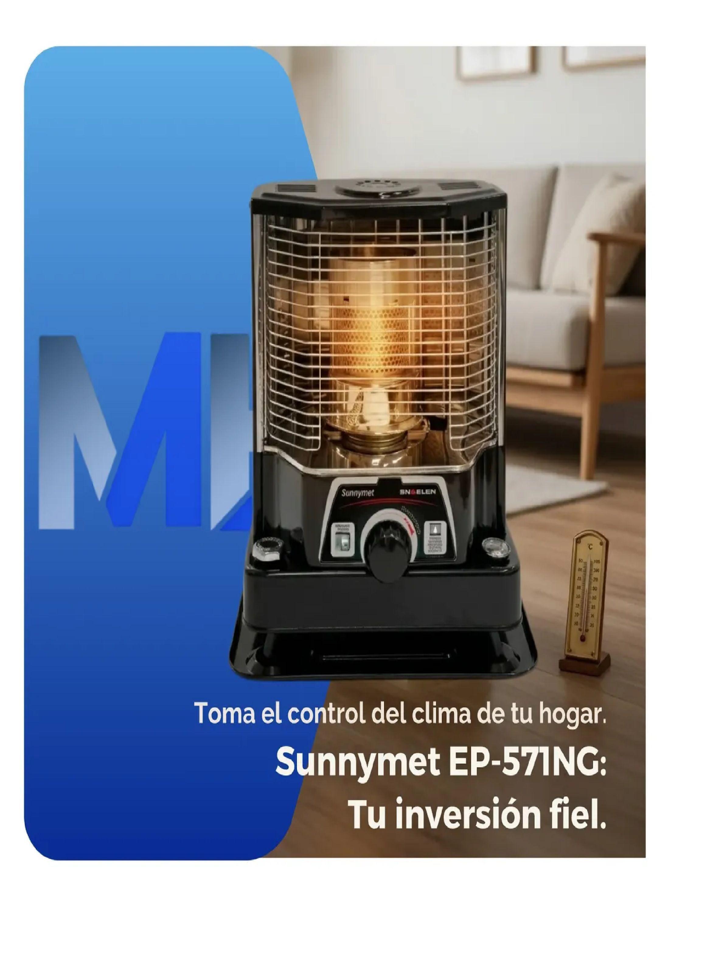 Estufa A Parafina Sunnymet Ep 571ng 18 Hrs Calor Continuo 4l-1