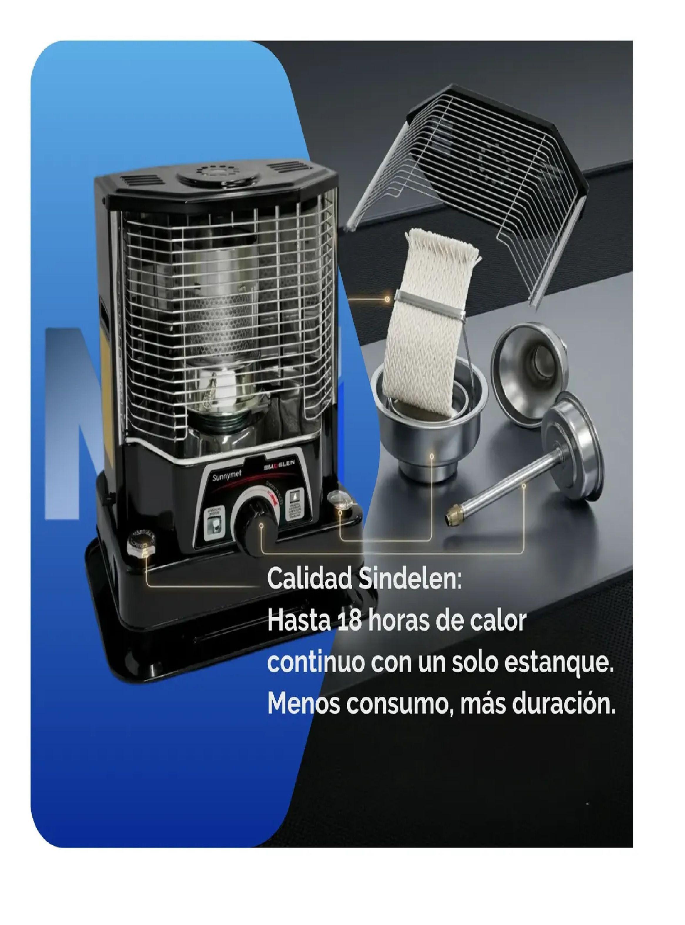 Estufa A Parafina Sunnymet Ep 571ng 18 Hrs Calor Continuo 4l-2
