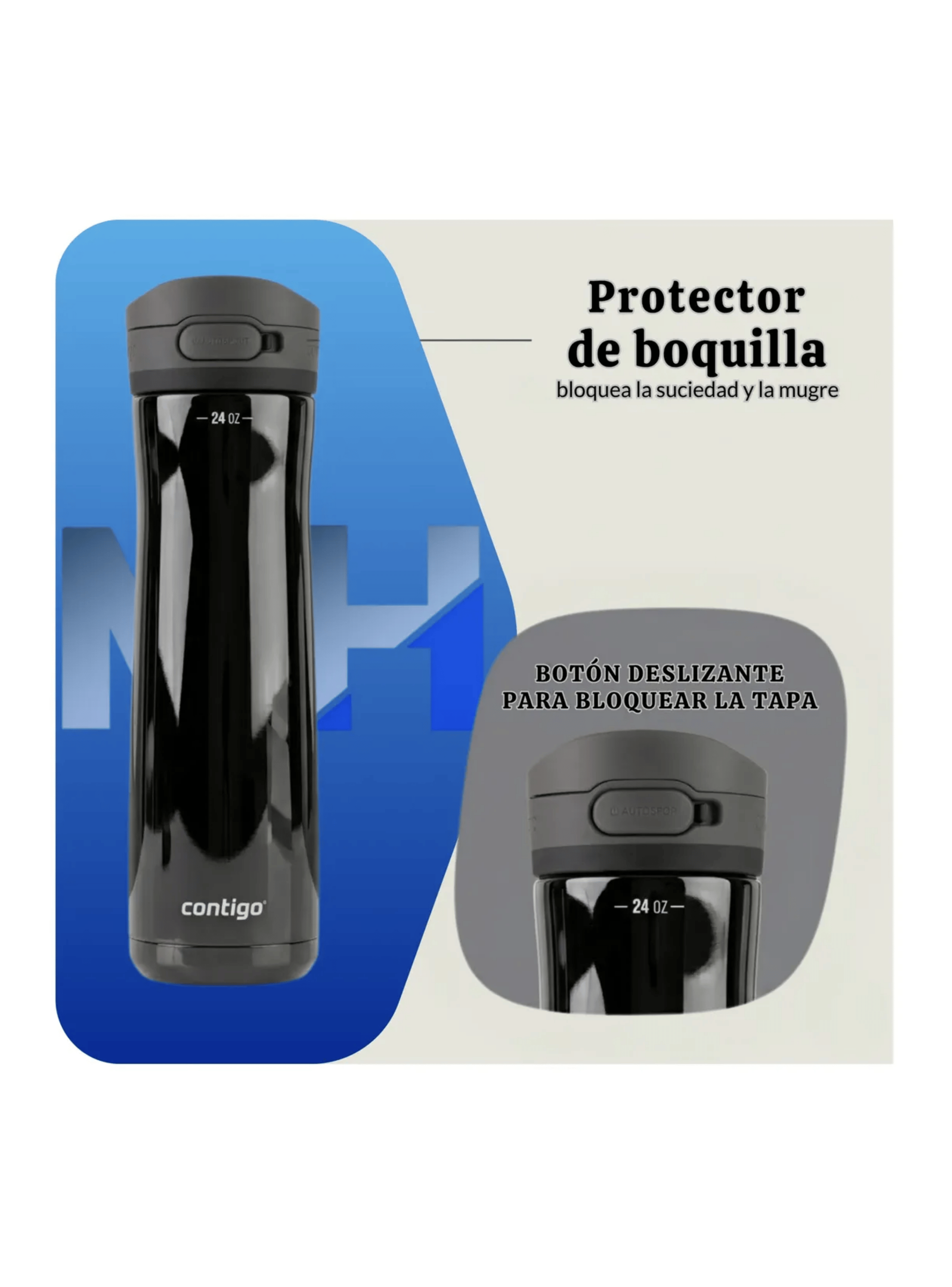 Vaso Termico Contigo 24 Oz 710ml Acero Inoxidable Negro-2