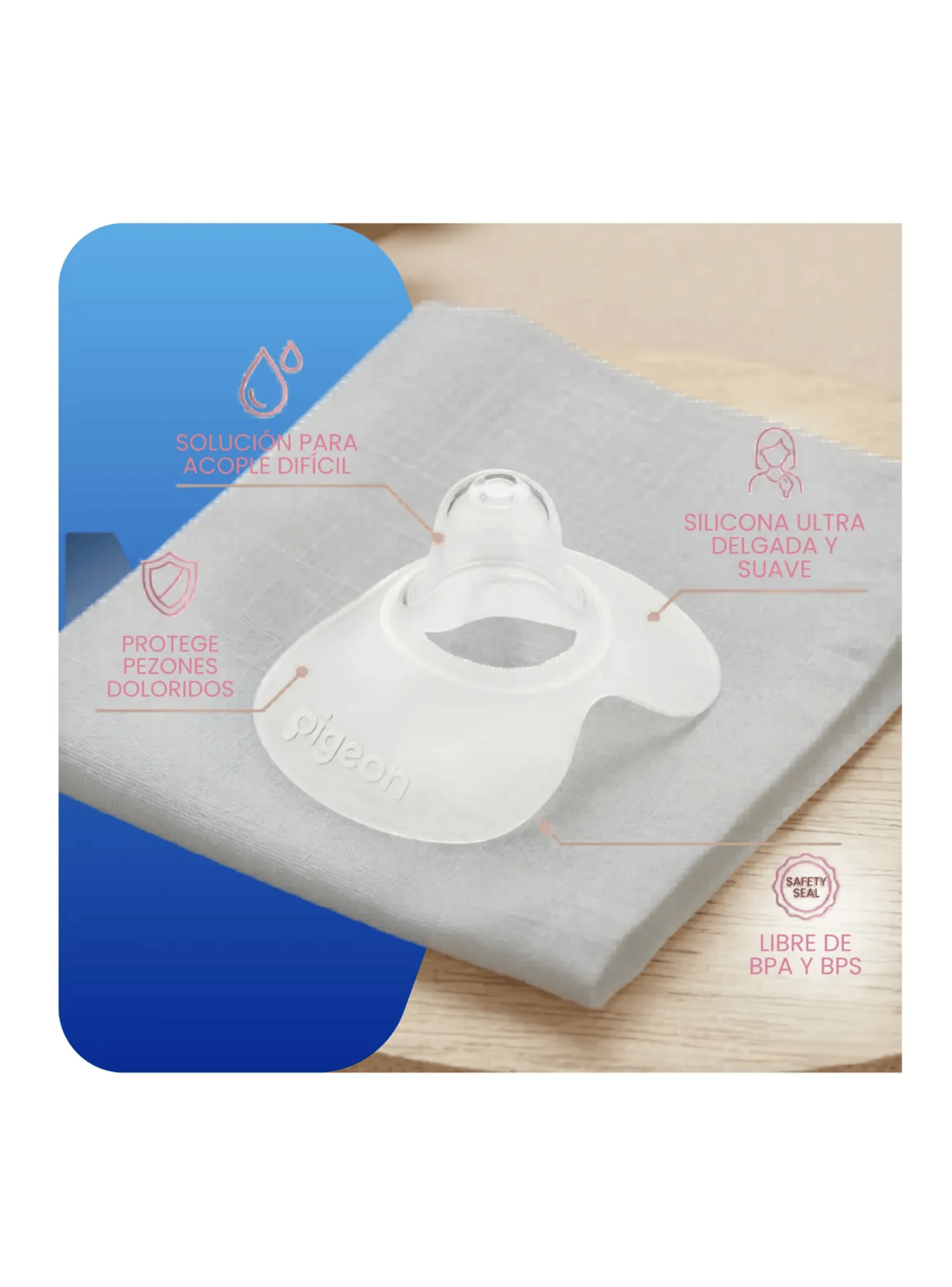 Pezoneras Pigeon Silicona Protector Pezon Lactancia M l-2