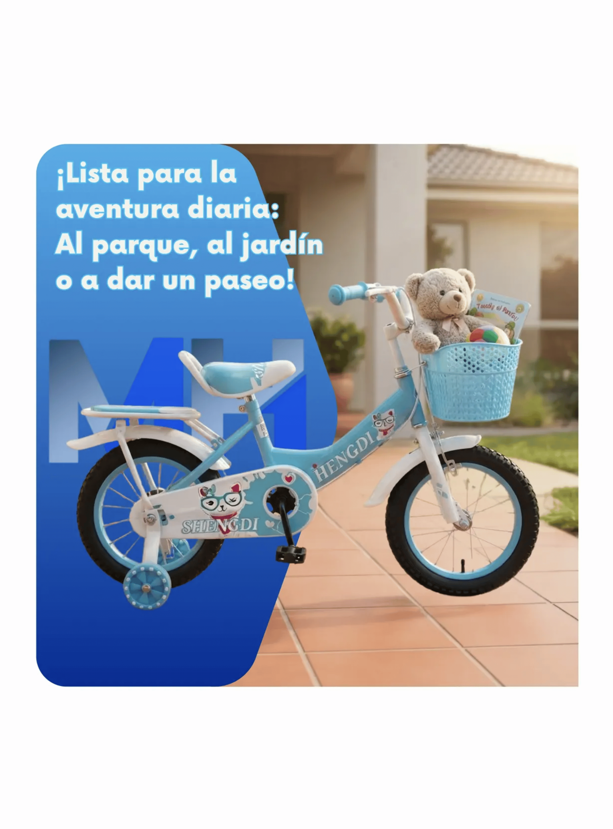Bicicleta Infantil Con Rueditas Aro 12 Aro 16 Aro 20 Canasto-4