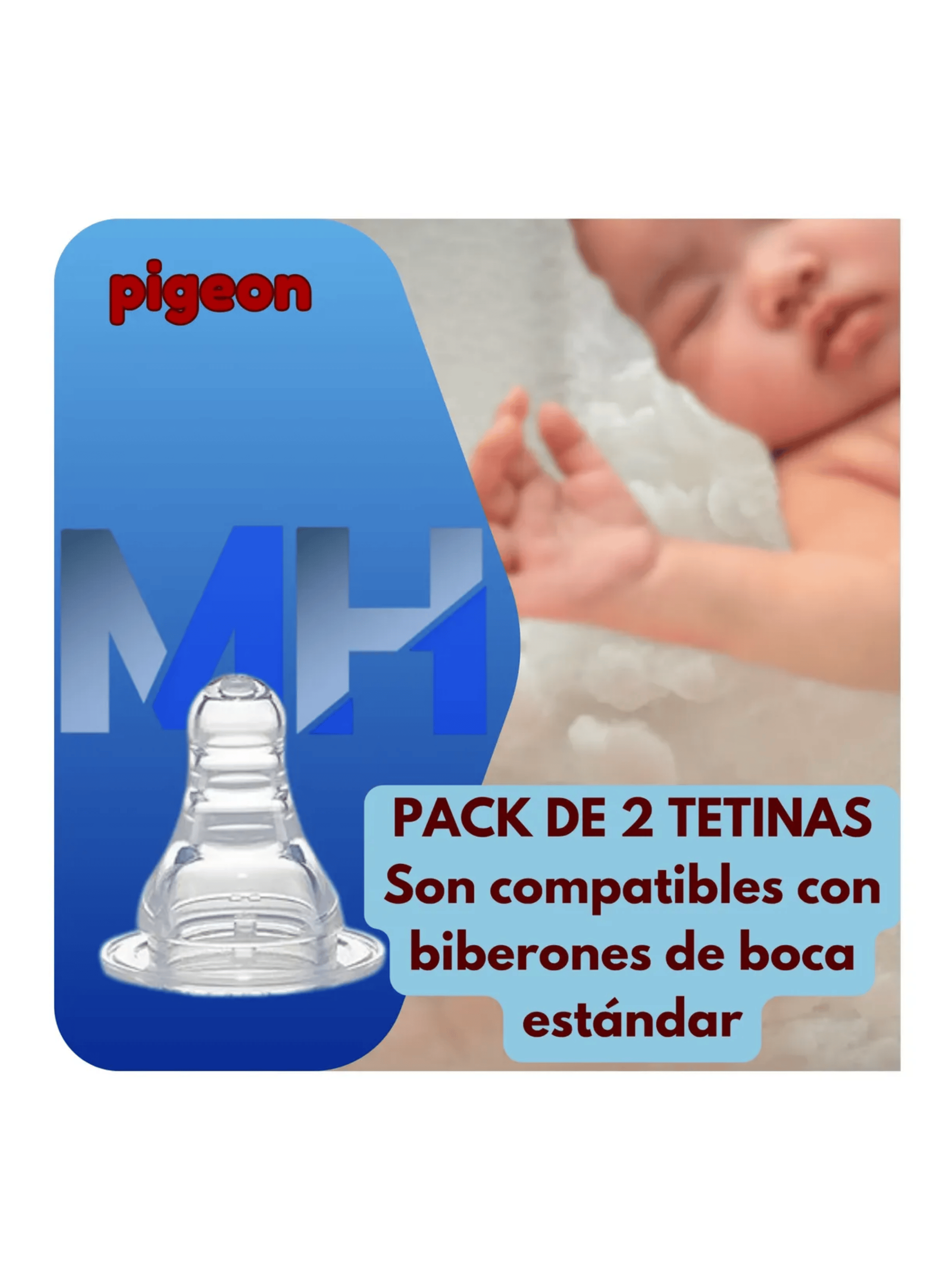 Tetina Pigeon Boca Estandar Talla M Silicona Anticolico-2