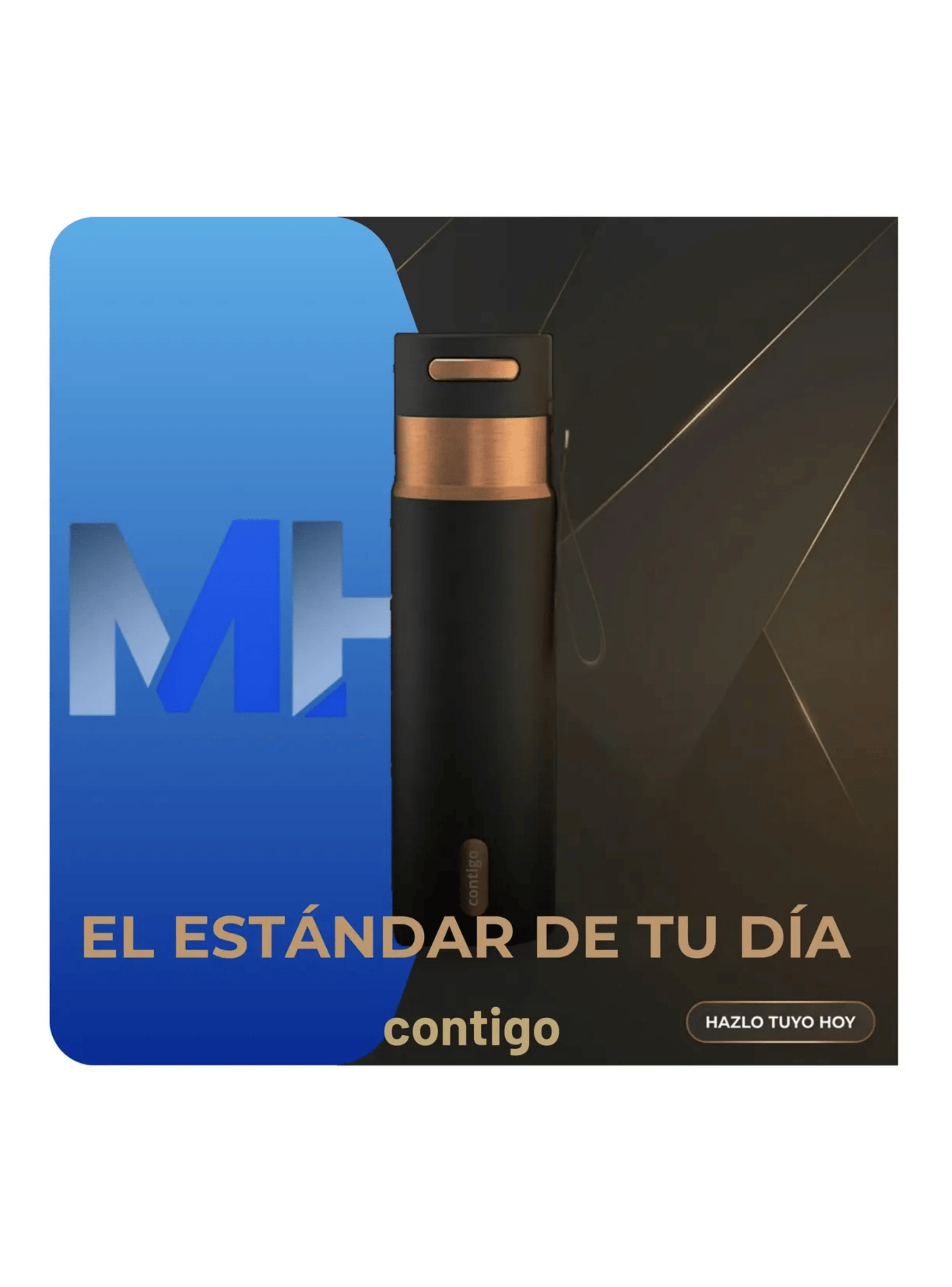 Vaso Mug Termico Contigo Autoseal Xl 710ml Negro y Bronce-2
