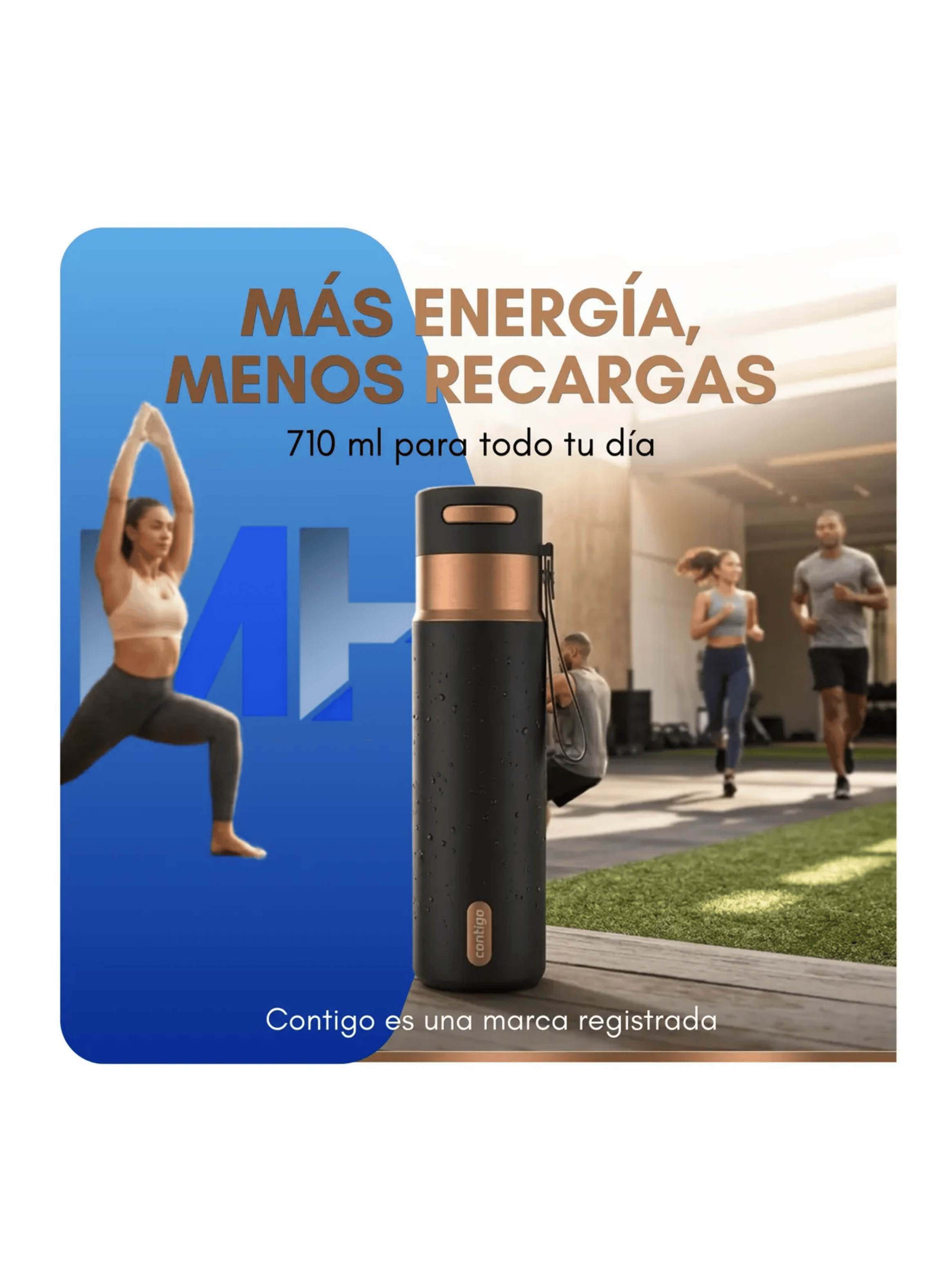 Vaso Mug Termico Contigo Autoseal Xl 710ml Negro y Bronce-4
