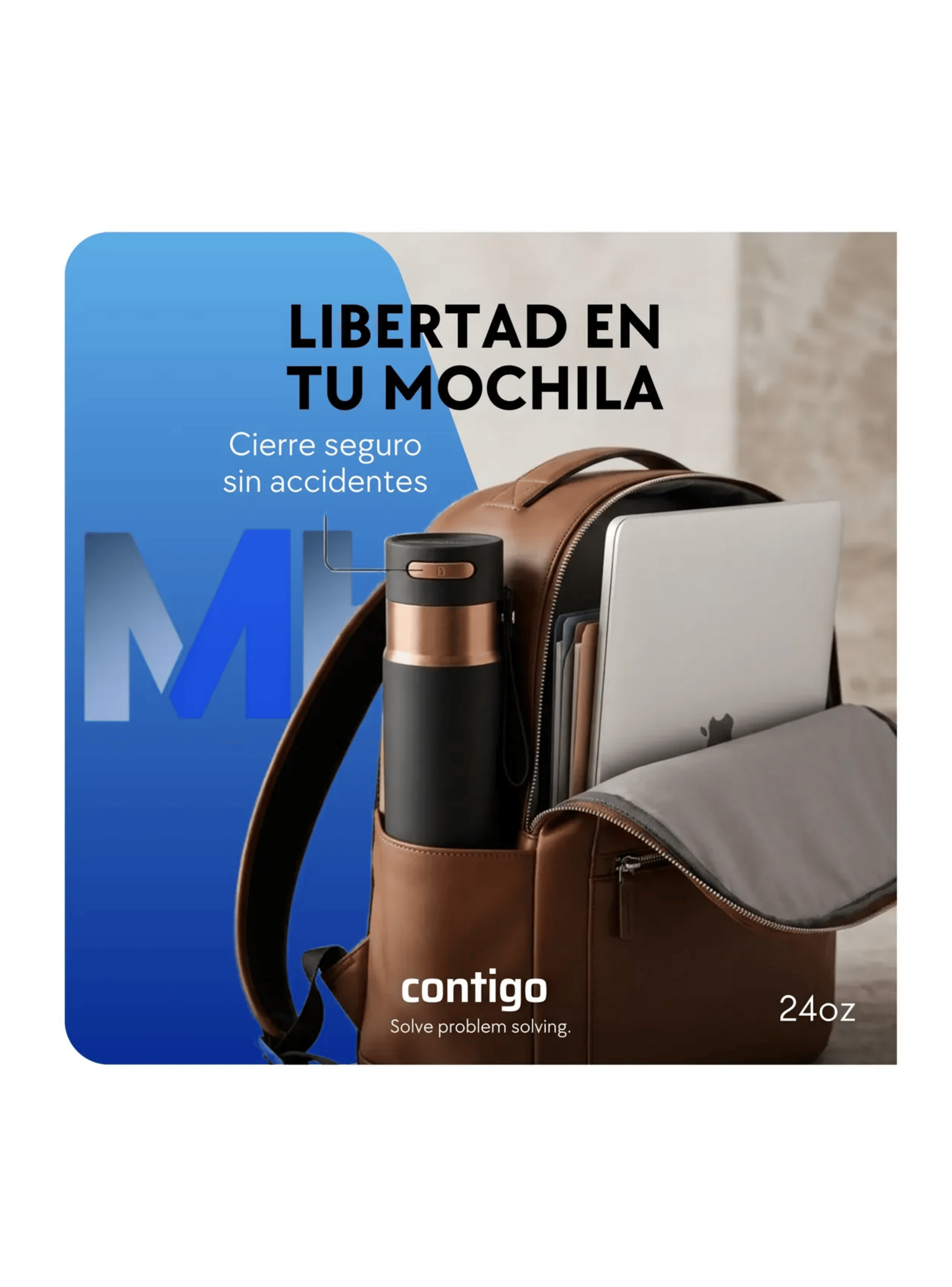 Vaso Mug Termico Contigo Autoseal Xl 710ml Negro y Bronce-5