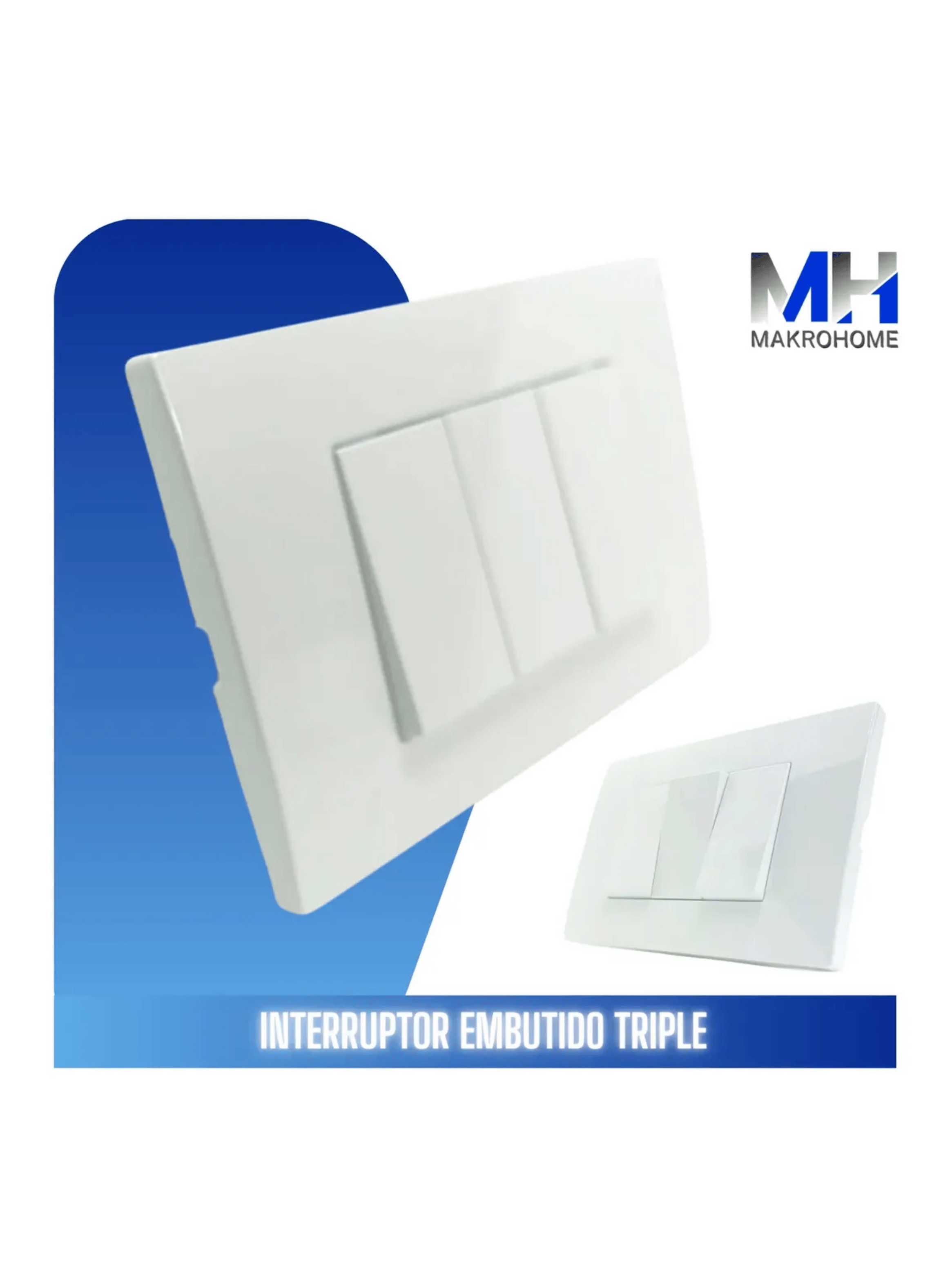 Interruptor Triple Embutido 10a Fenix 220v Plastico Blanco-3