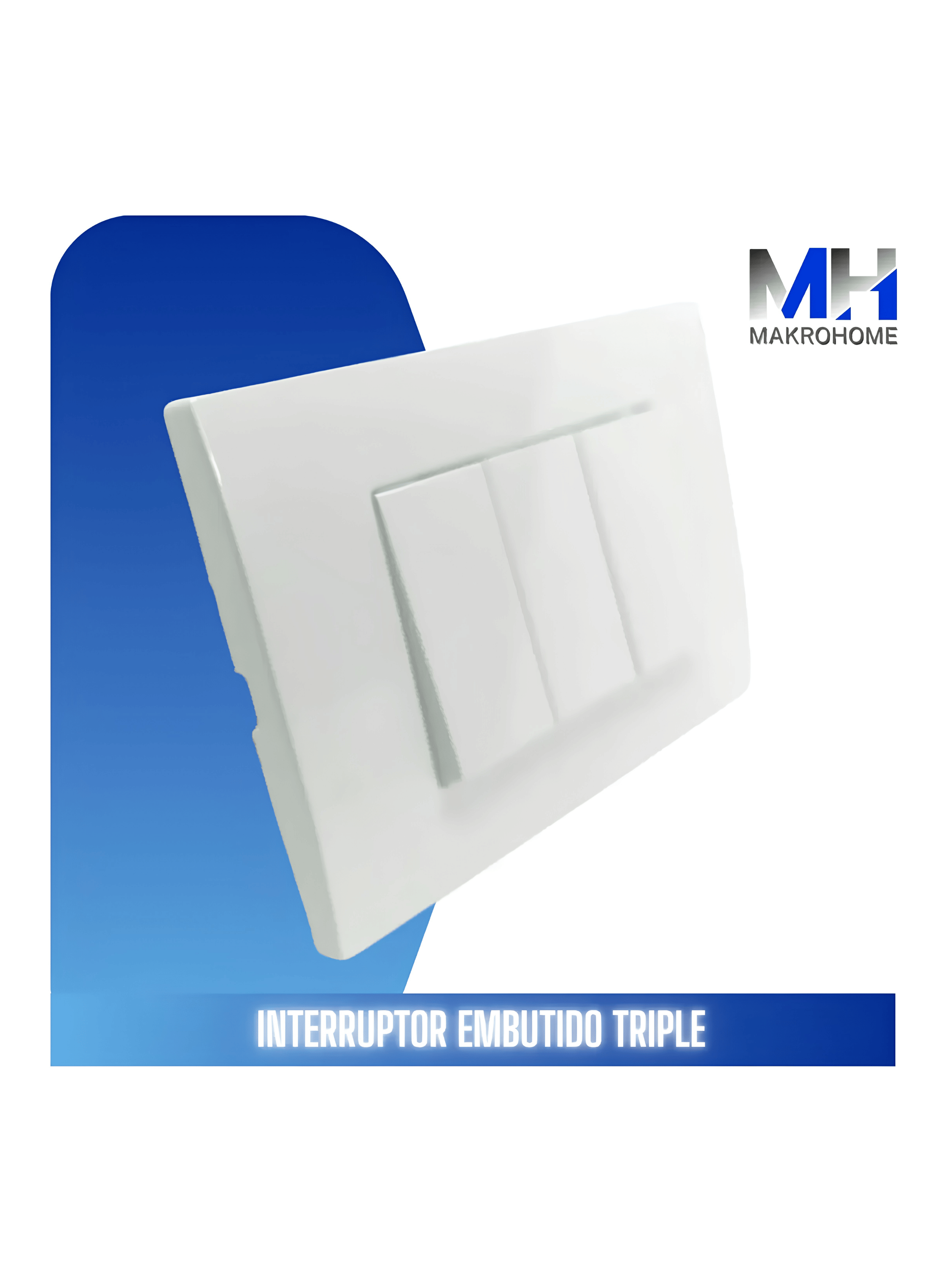 Interruptor Triple Embutido 10a Fenix 220v Plastico Blanco-4