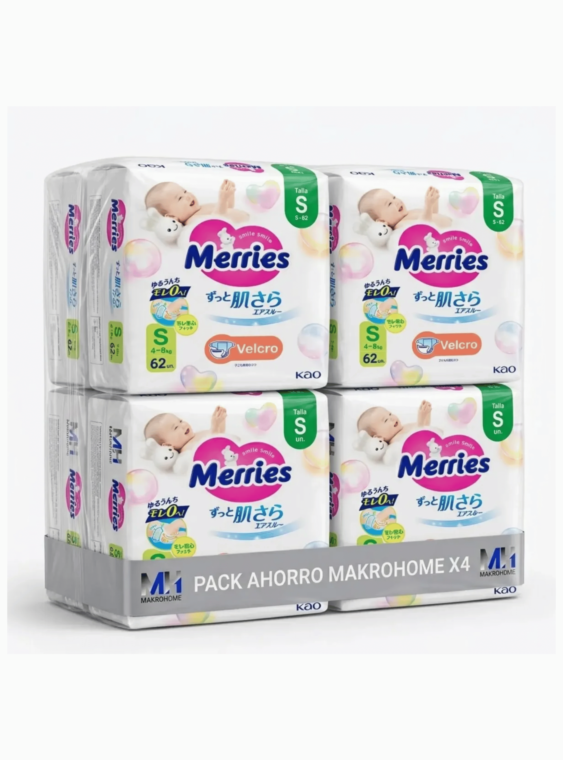 Panales Merries Talla S Super Jumbo Pack X4 248 Unidades-0