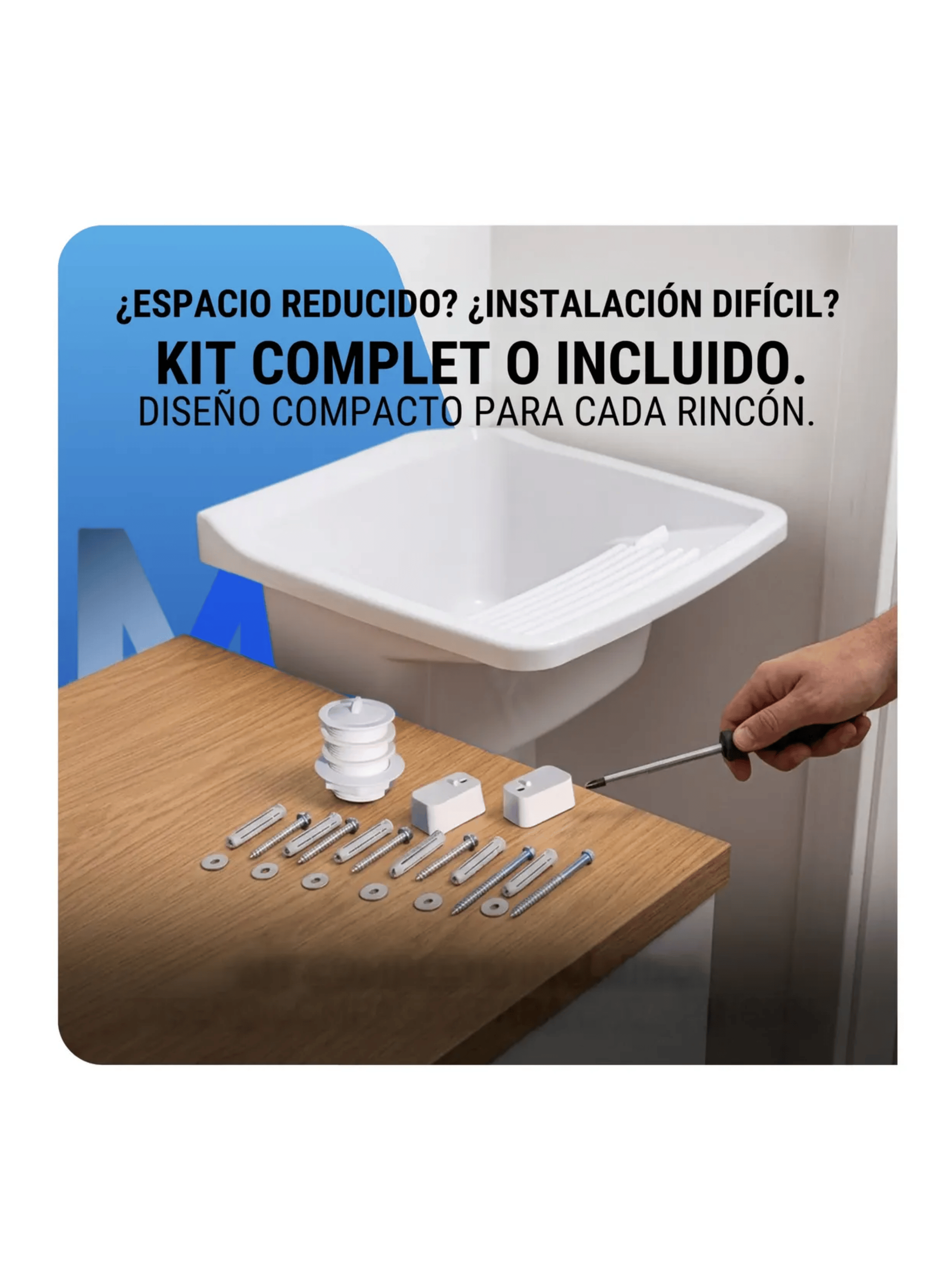 Lavadero Fregadero 15 Lts Pvc Reforzado Desague Y Fijacion-5