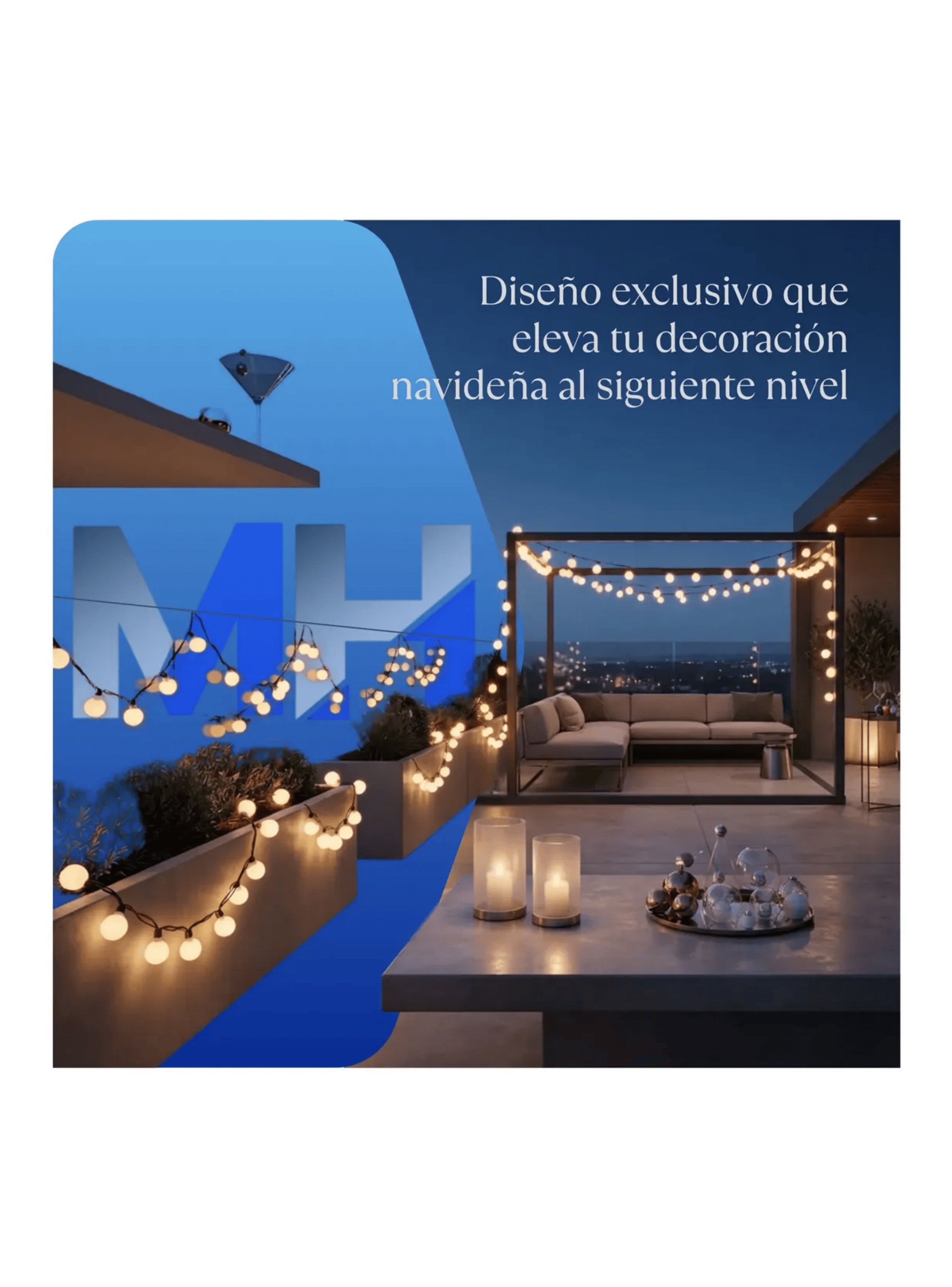 Luces De Navidad Led Globos Amarillo Calido Lineal 5m 20 Led-4
