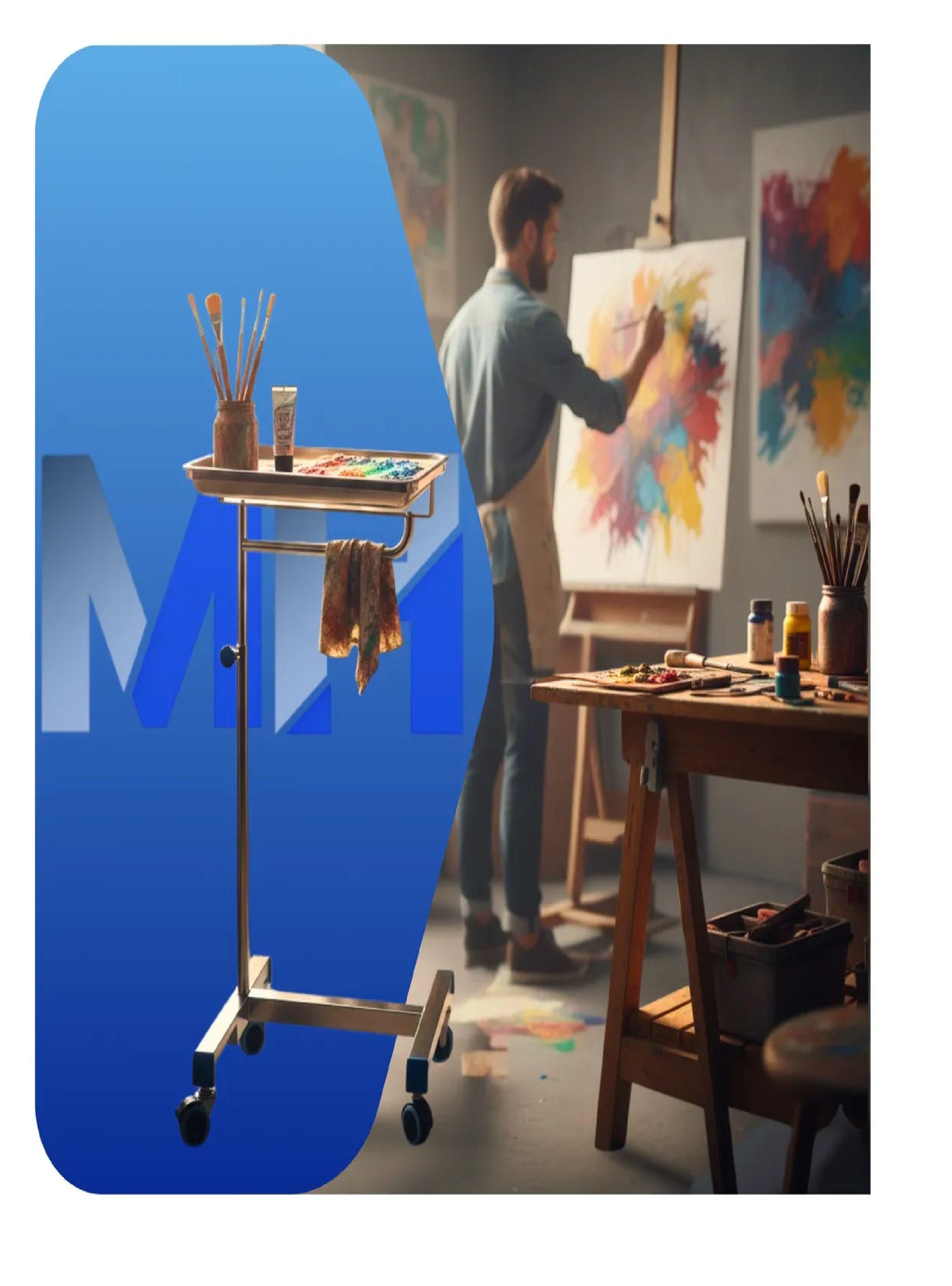 Mesa Auxiliar Clinica Mayo Acero Inoxidable Altura Ajustable-5