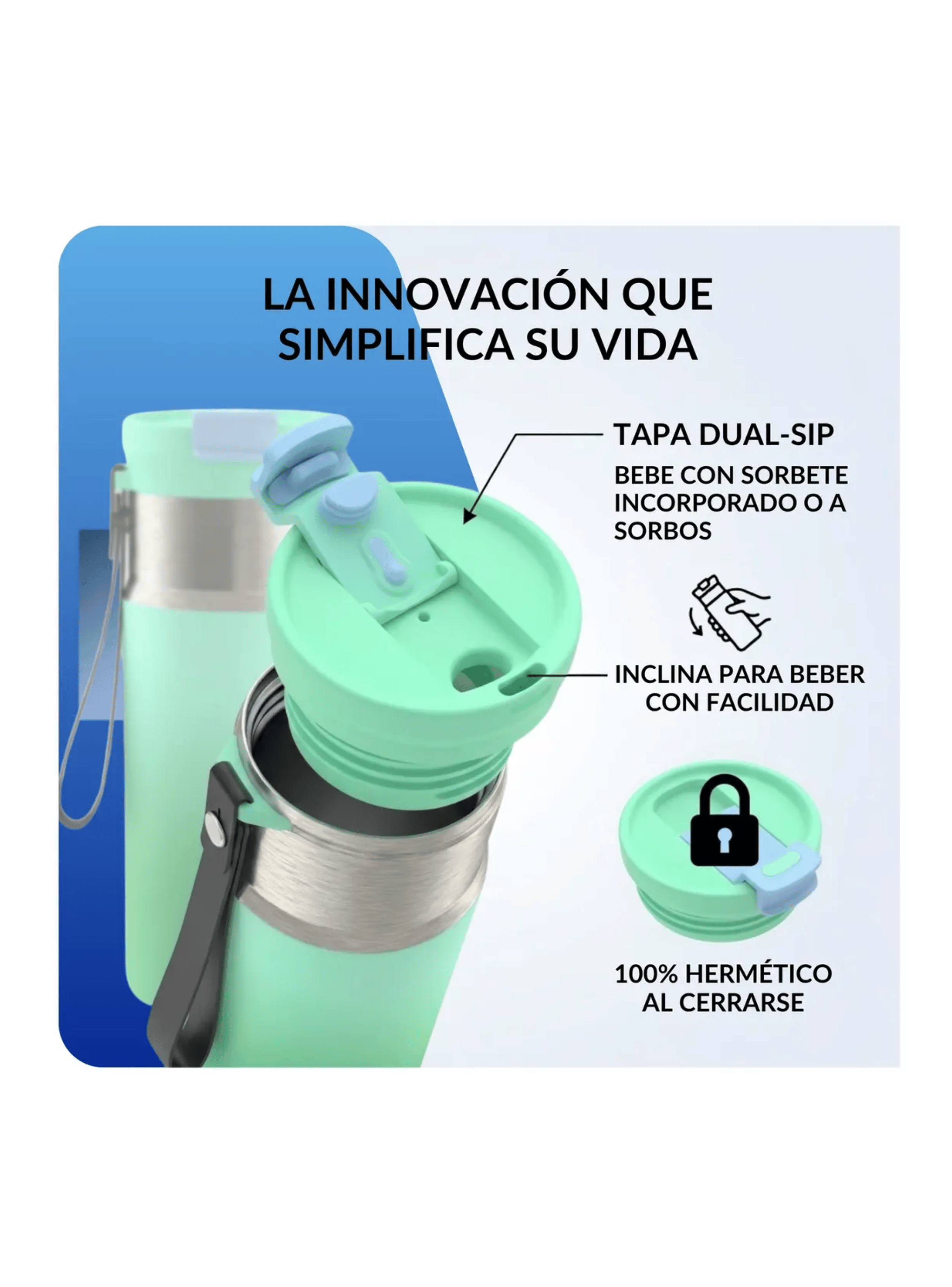 Botella Termica Contigo Dual Sip 473ml Frio Y Calor Inox-4
