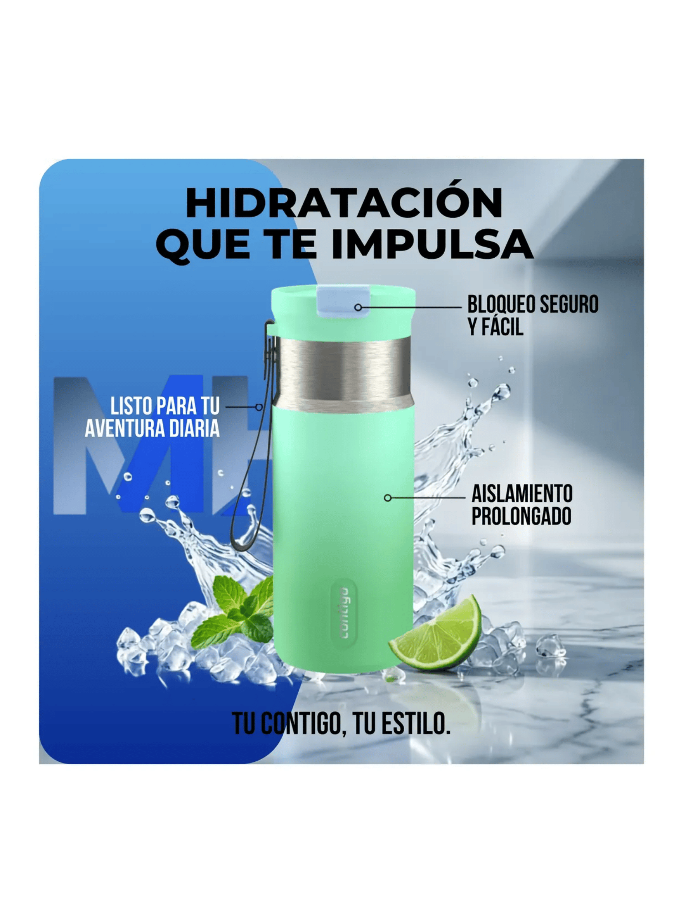 Botella Termica Contigo Dual Sip 473ml Frio Y Calor Inox-7