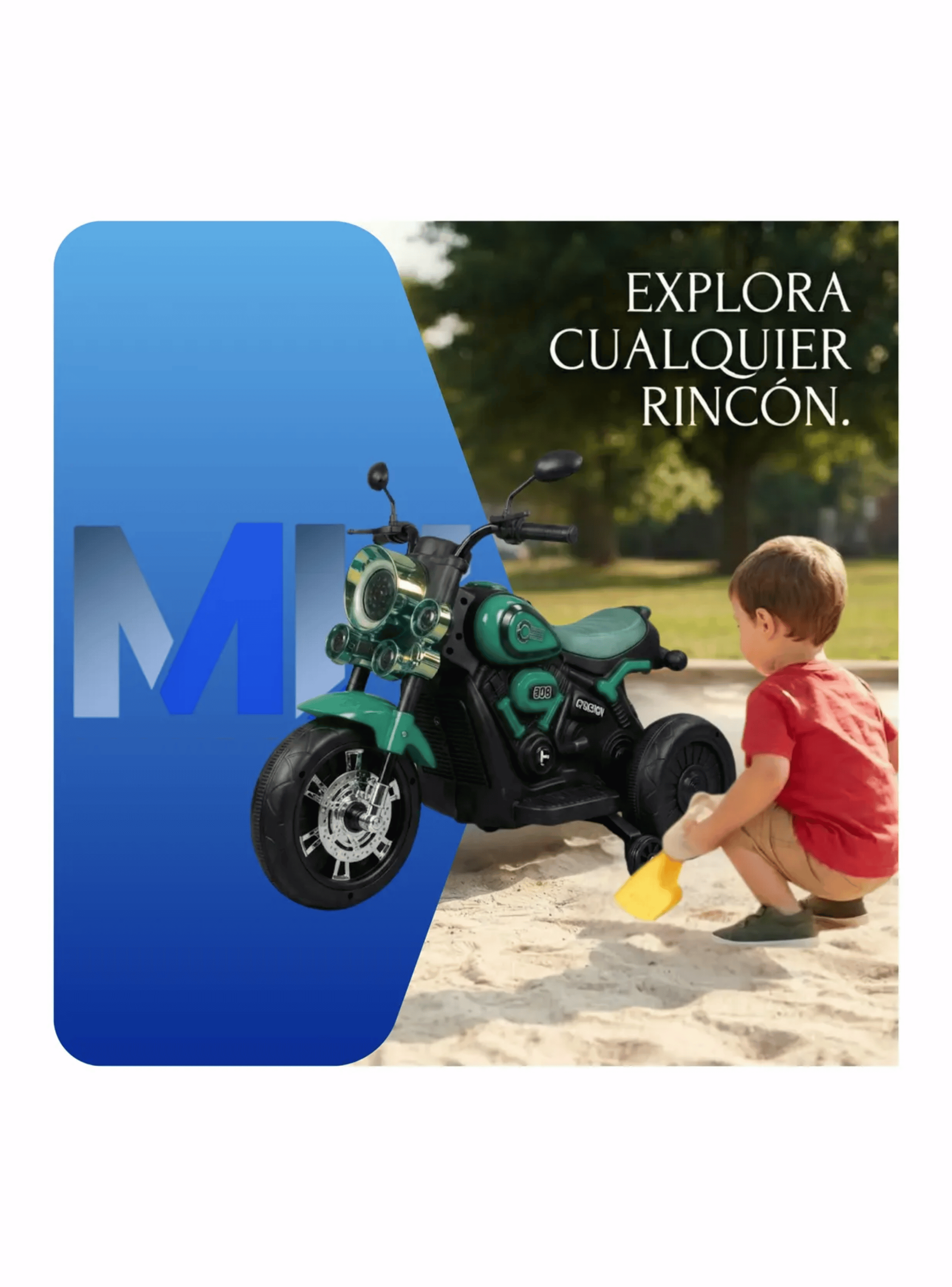 Moto Electrica Infantil 3 Ruedas Estilo Chopper Bateria-3