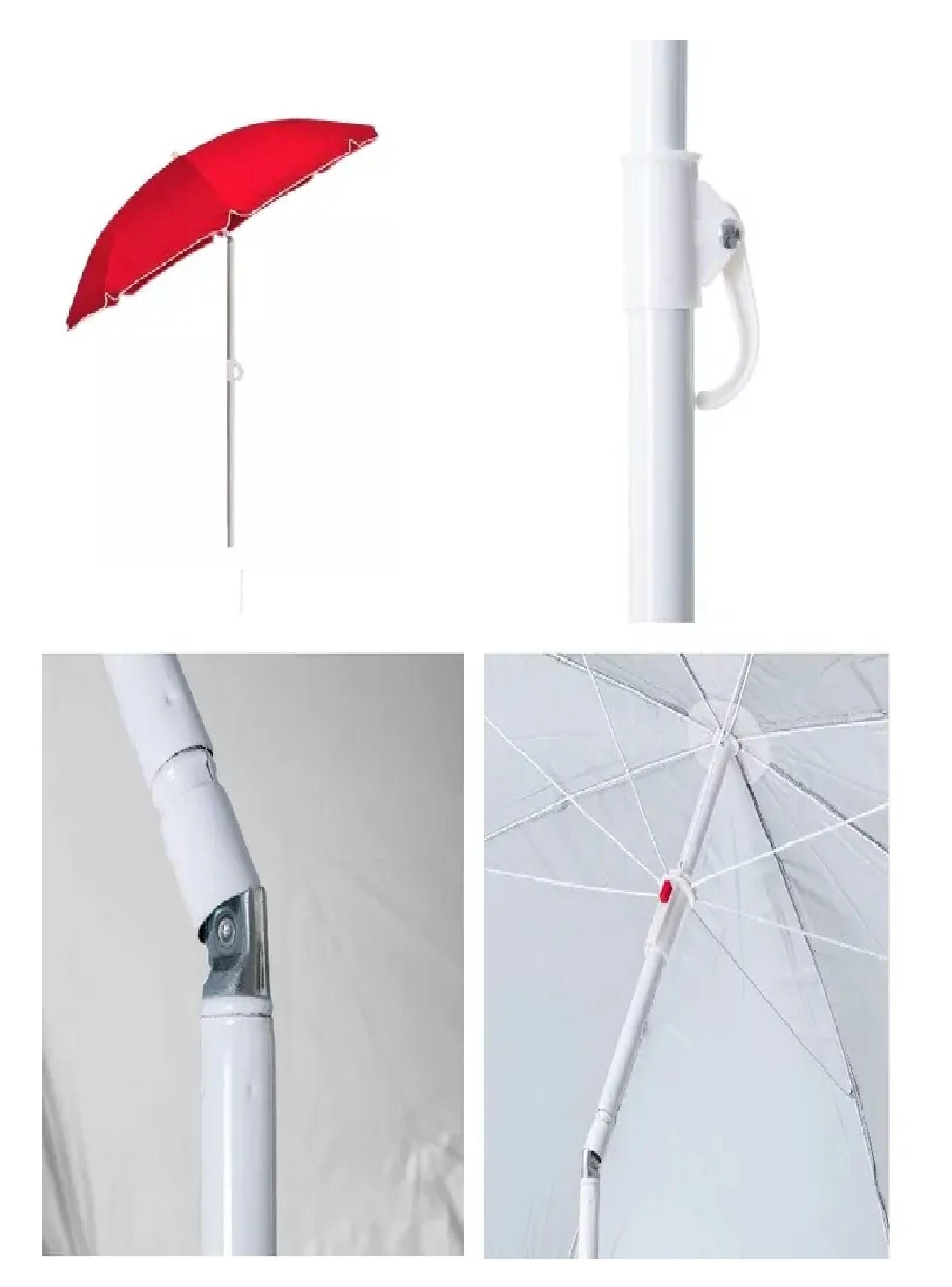 Quitasol Reclinable Uv Klimber Paraguas Rojo 180cm-2