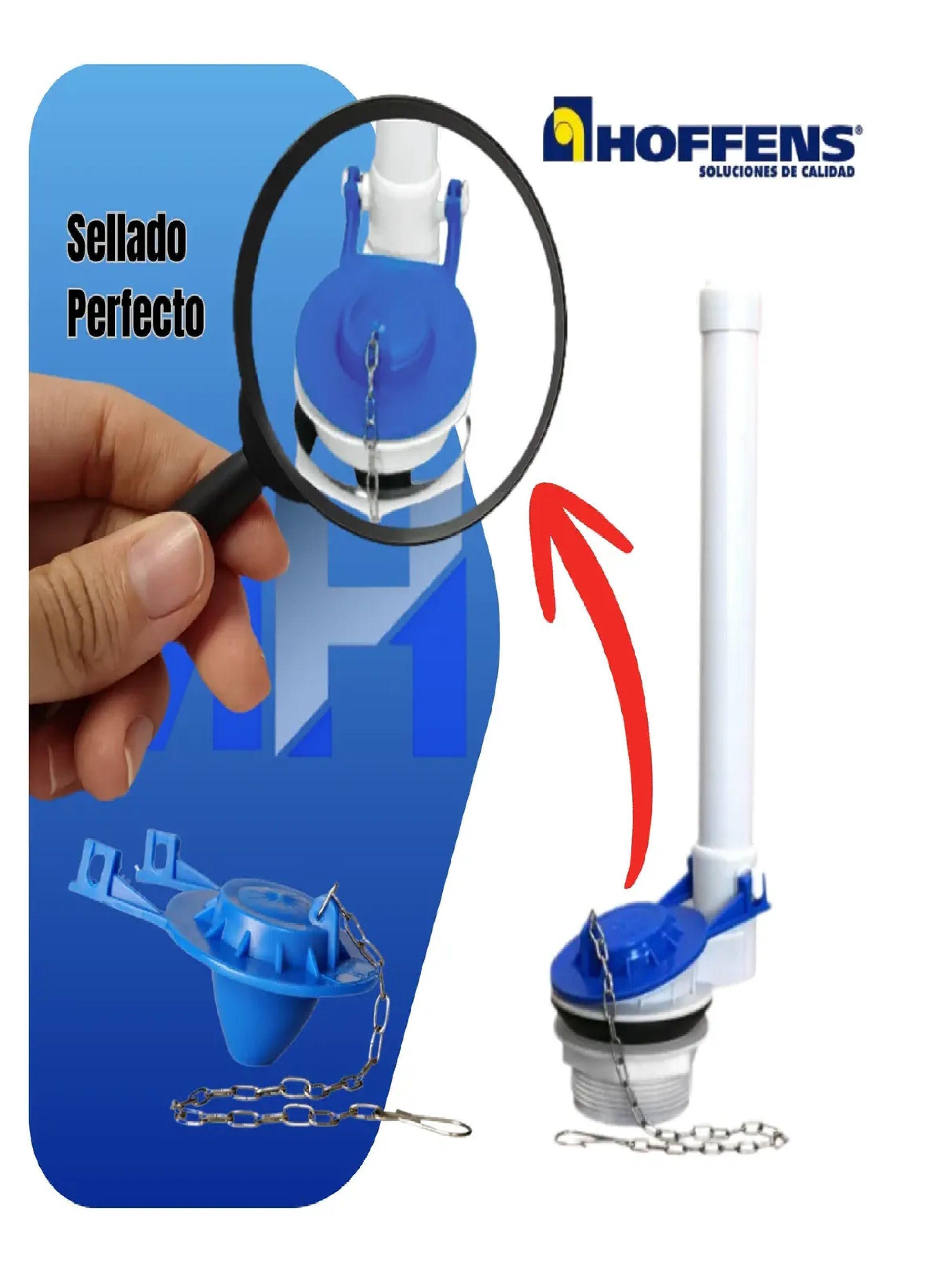 Flapper Sapo Wc Universal Azul Cadena Acero Inox Hoffens-4