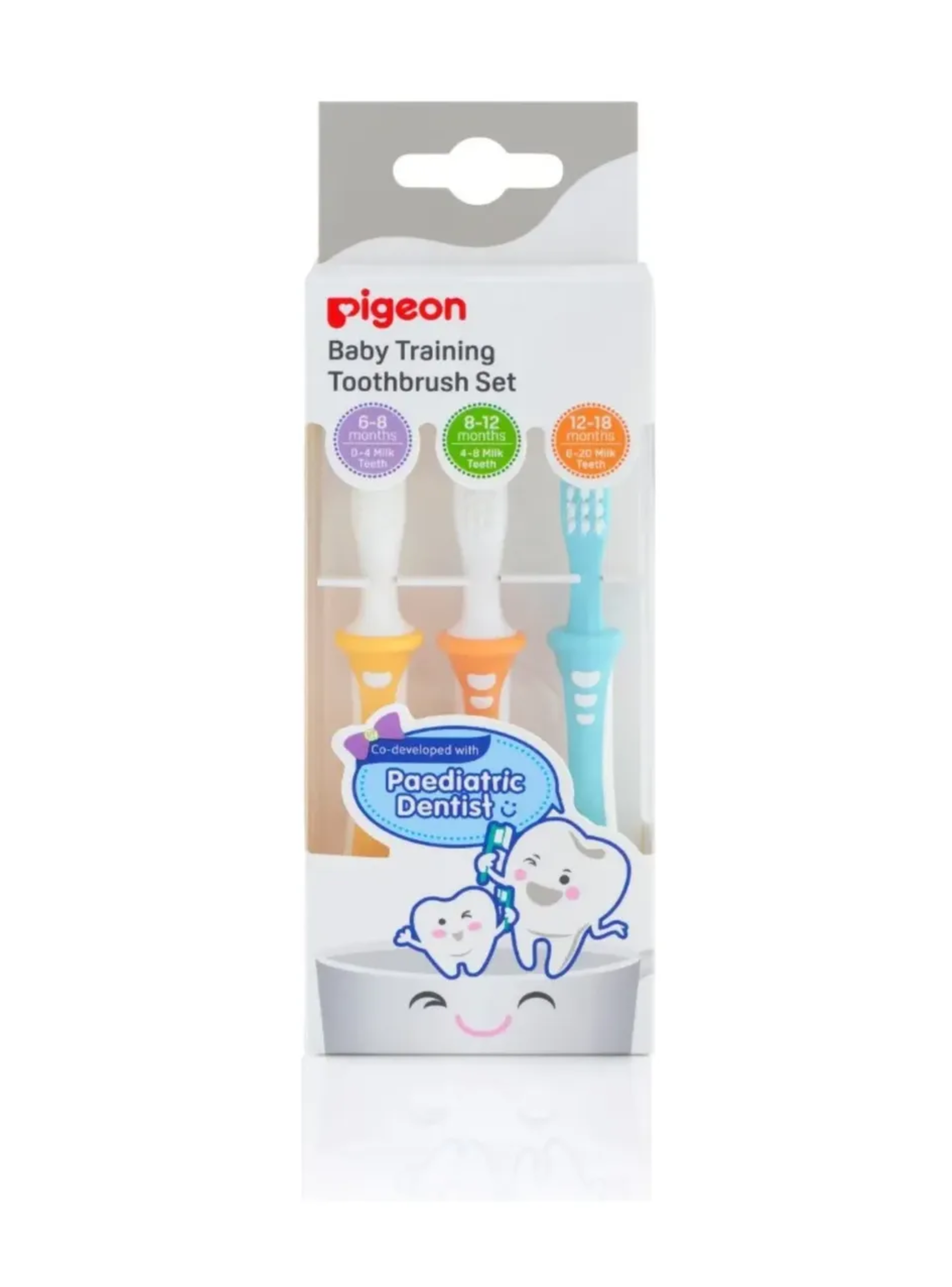 Set De Cepillos Dentales Aprendizaje Pigeon 3 Etapas Bebe Multicolor-0