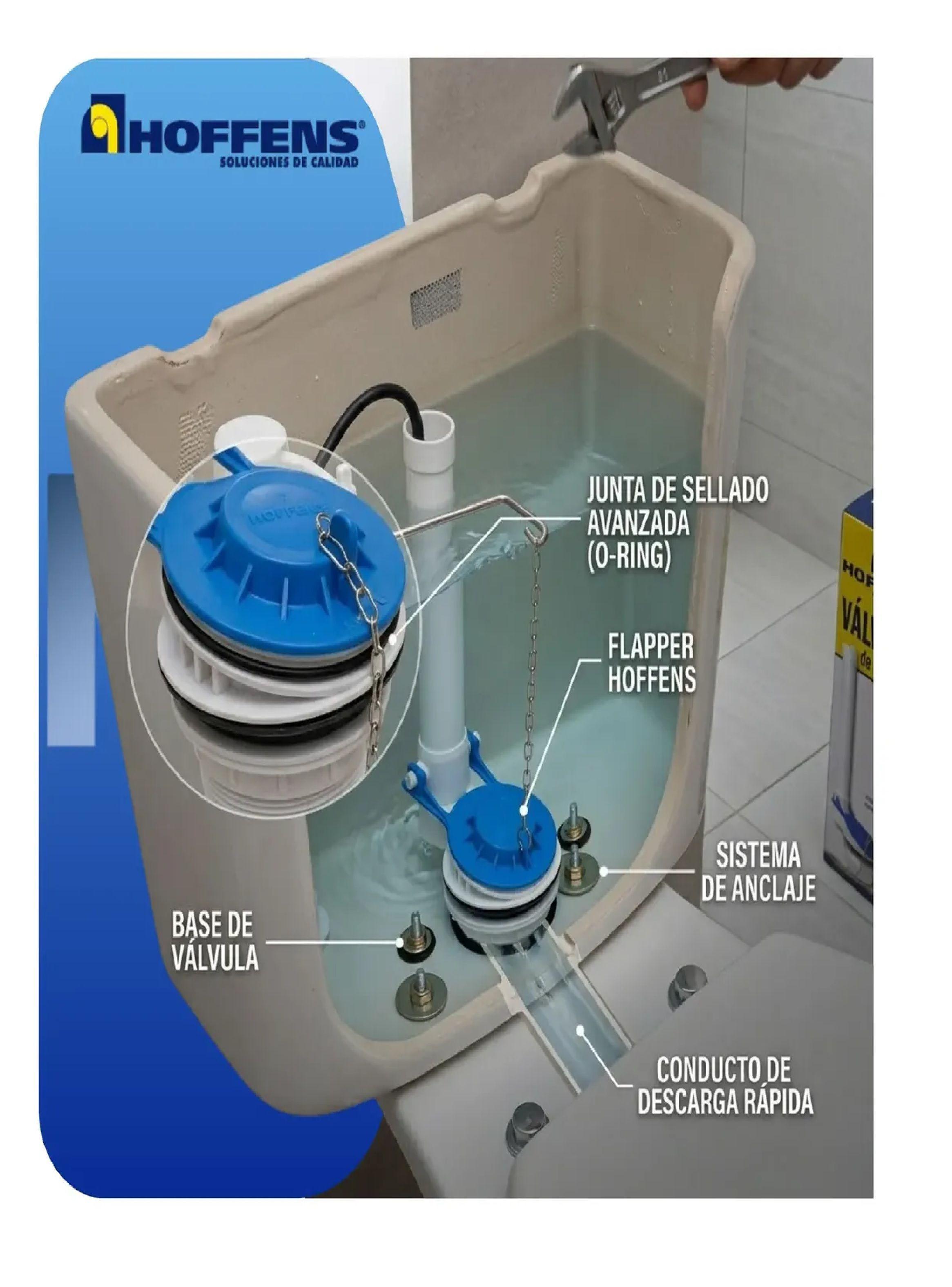 Valvula Descarga Estanque Wc Hoffens Con Flapper Y Cadena-3