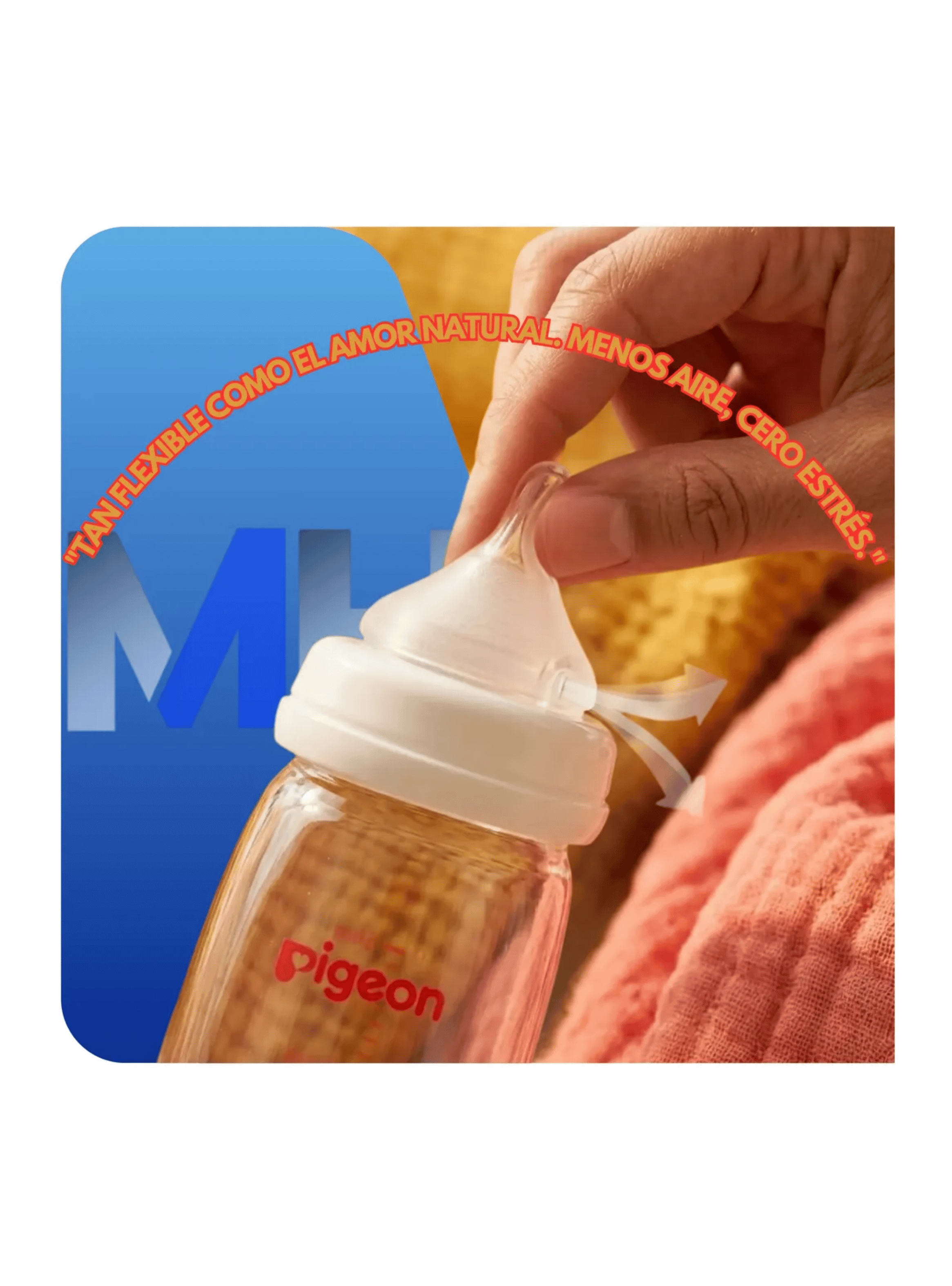 Biber n Vidrio Pigeon Boca Standard 240ml Flexible Mamadera-4