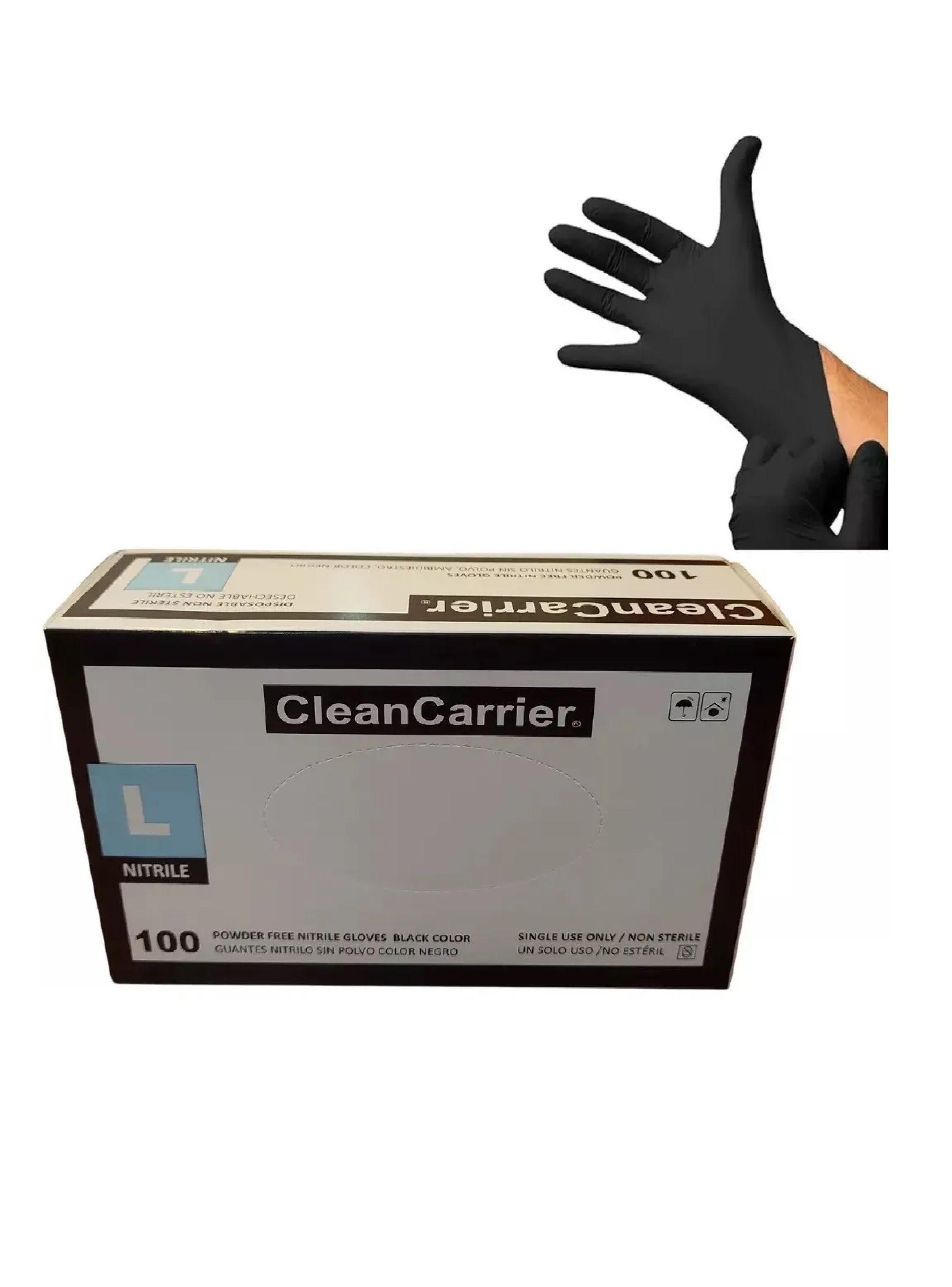 Guantes Nitrilo Negro S/polvo Talla L Cleancarrier 500 Unid-1