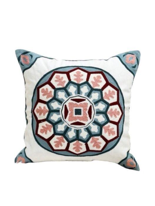 FUNDA COJIN BORDADA 30X50 CM DIENTE DE LEON COLORES-0