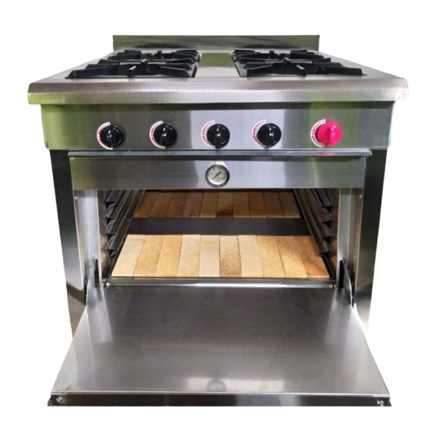 Cocina Industrial Ticgas 4 Platos Con Horno-0