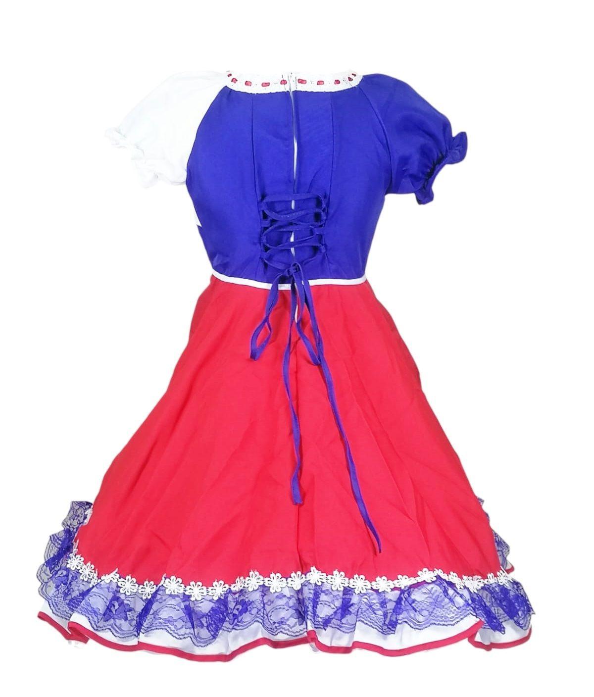Vestido Niña Huasa / Chinita Bandera Chile Talla 12 14 16-2