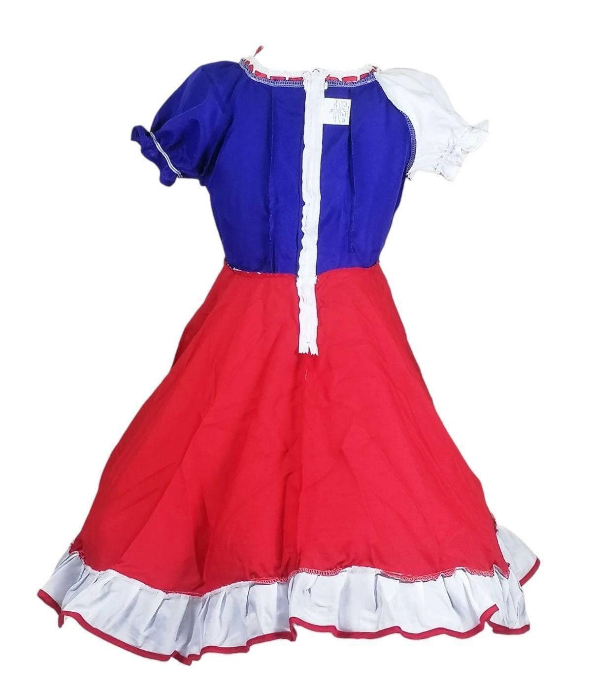 Vestido Niña Huasa / Chinita Bandera Chile Talla 12 14 16-3