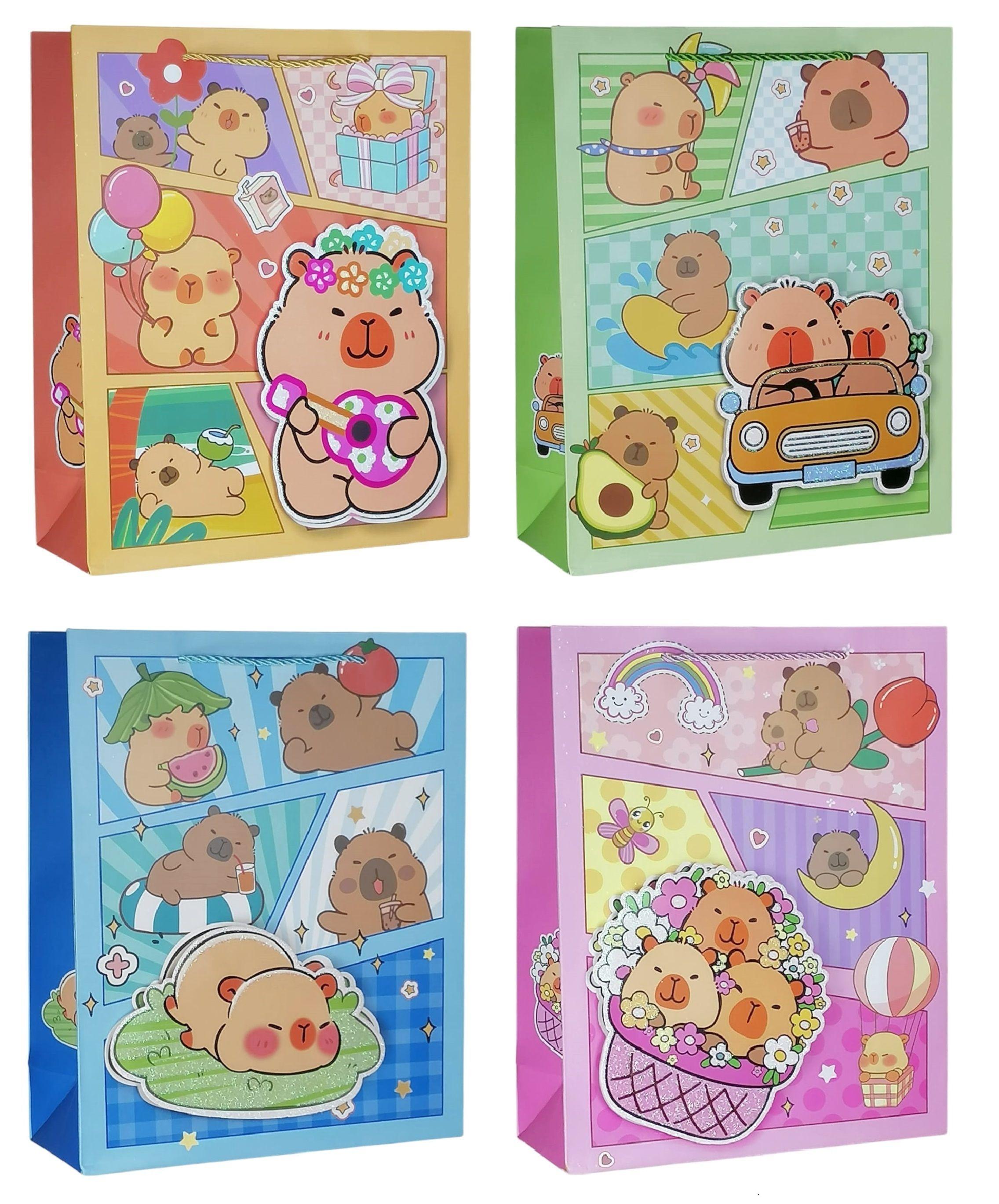 Pack 4 Bolsas De Regalo Capibara Grandes 30x40cm L1571-0