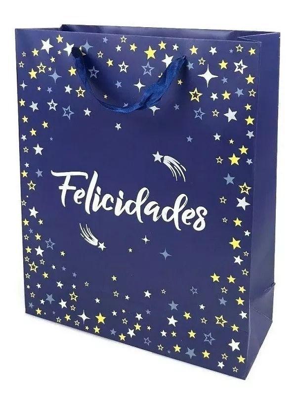 Pack 4 Bolsas De Regalo Felicidades Grandes 30x40cm-1