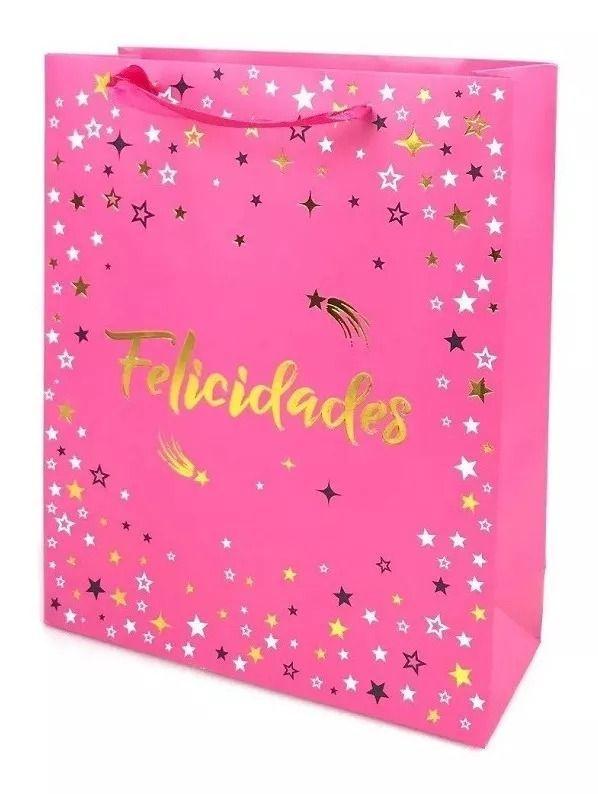 Pack 4 Bolsas De Regalo Felicidades Grandes 30x40cm-2