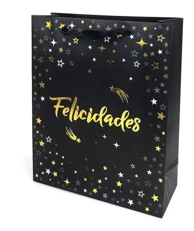 Pack 4 Bolsas De Regalo Felicidades Grandes 30x40cm-4