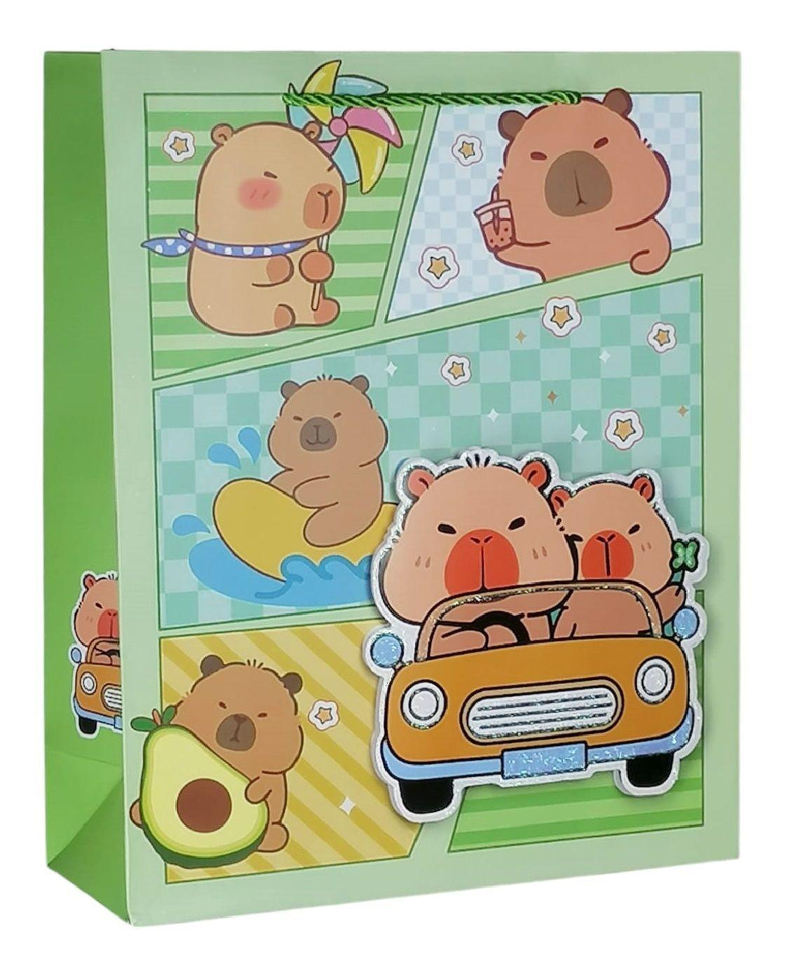Pack 12 Bolsas De Regalo Capibara Grandes 30x40cm L1571-2