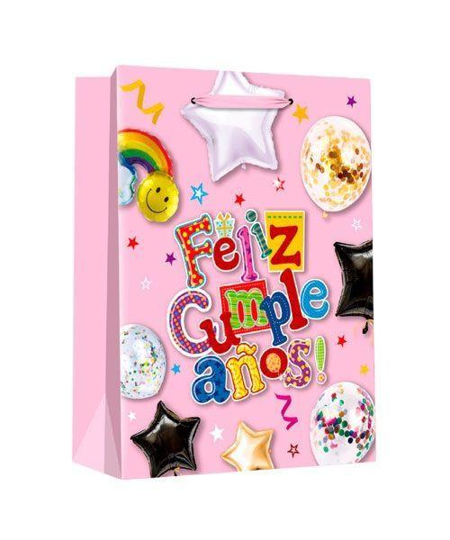 Pack 12 Bolsas De Regalo Feliz Cumpleaños Grandes 30x40cm-2