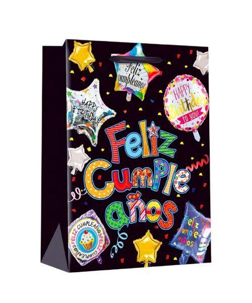 Pack 12 Bolsas De Regalo Feliz Cumpleaños Grandes 30x40cm-4