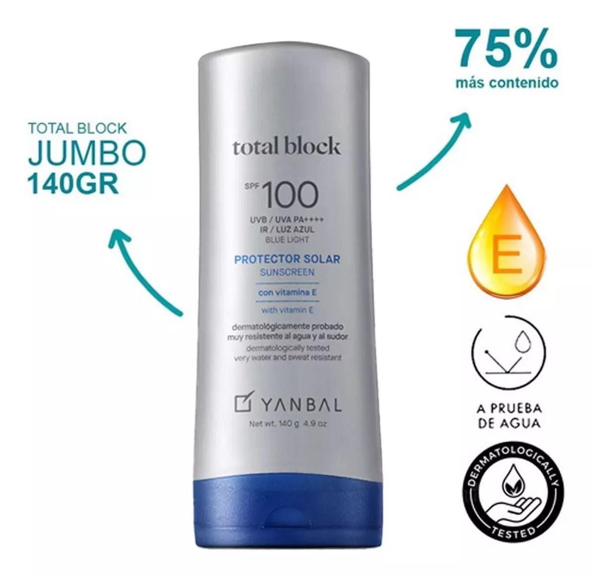 Bloqueador Solar Total Block Spf 100 De Yanbal 140 G-2
