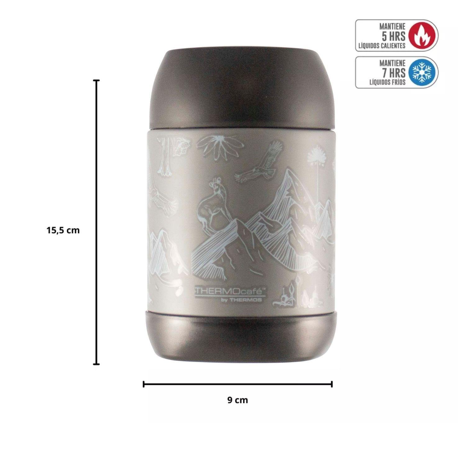 Termo De Comida Thermos Fauna  500ml  Acero Inoxidable Gris-1
