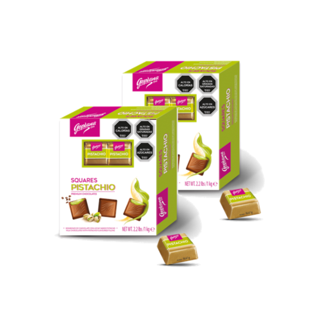 Pack 2 Cajas Bombones Chocolate Goplana 1 Kg Pistacho-0