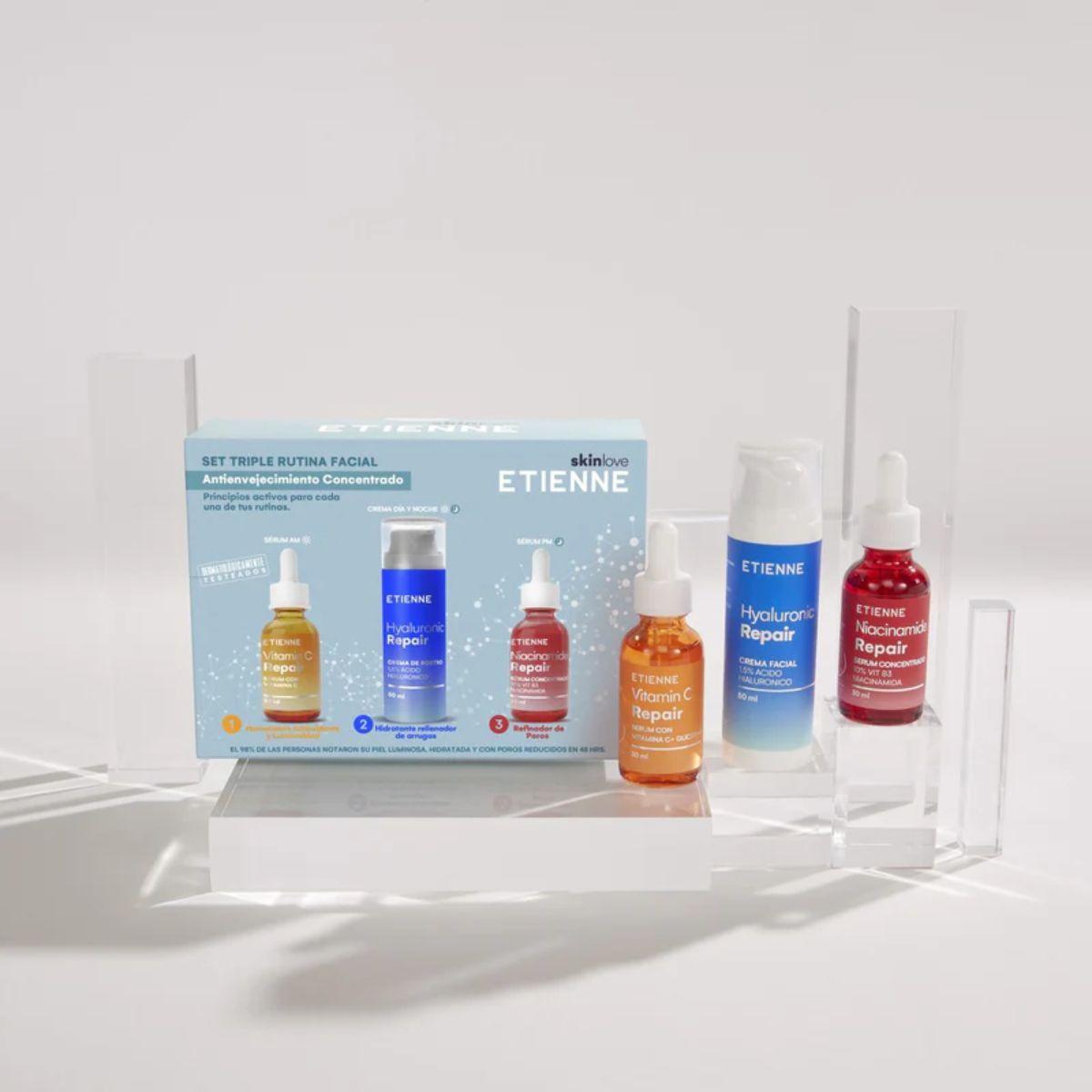 Set Triple Rutina Facial Concentrado Antiage Etienne-1