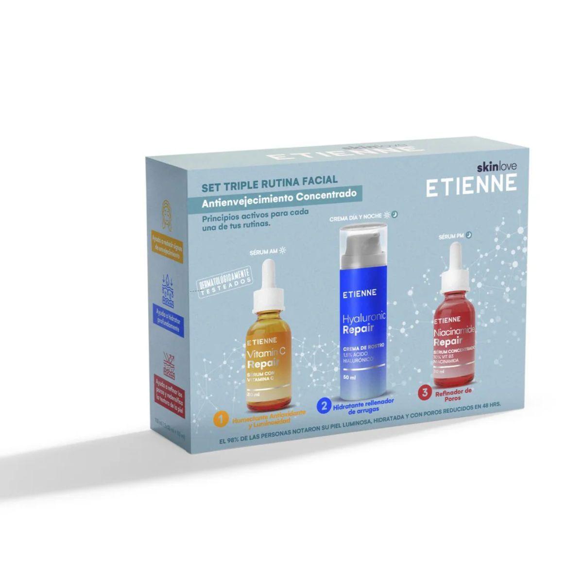 Set Triple Rutina Facial Concentrado Antiage Etienne-2