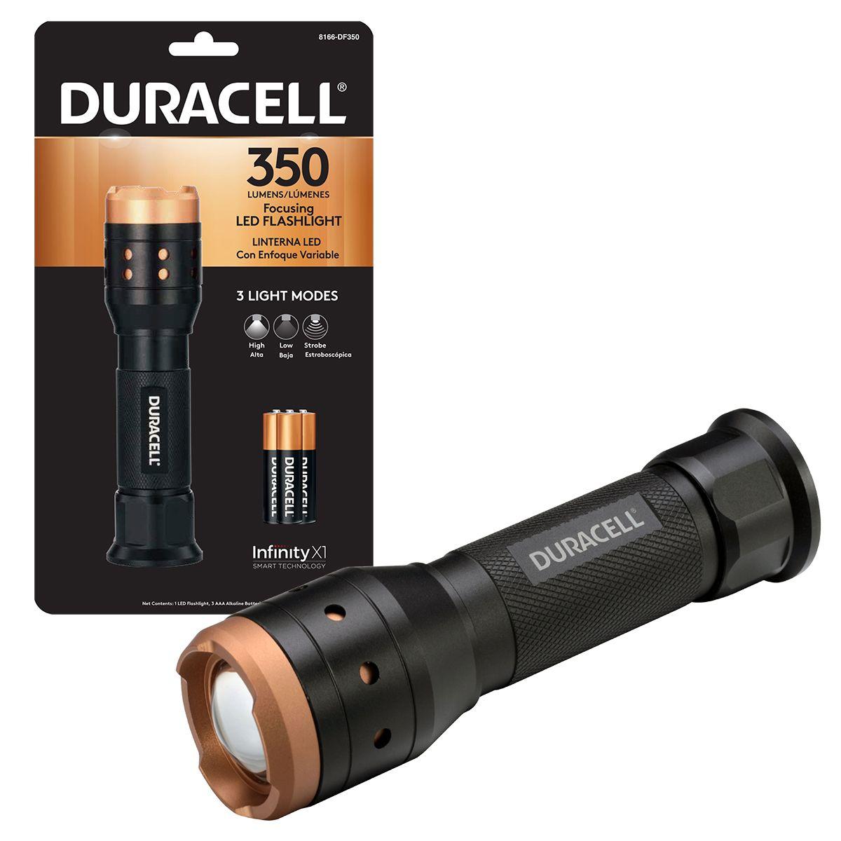 Linterna Duracell Foco Ajustable 350 Lumen c/3 Pilas AAA-0