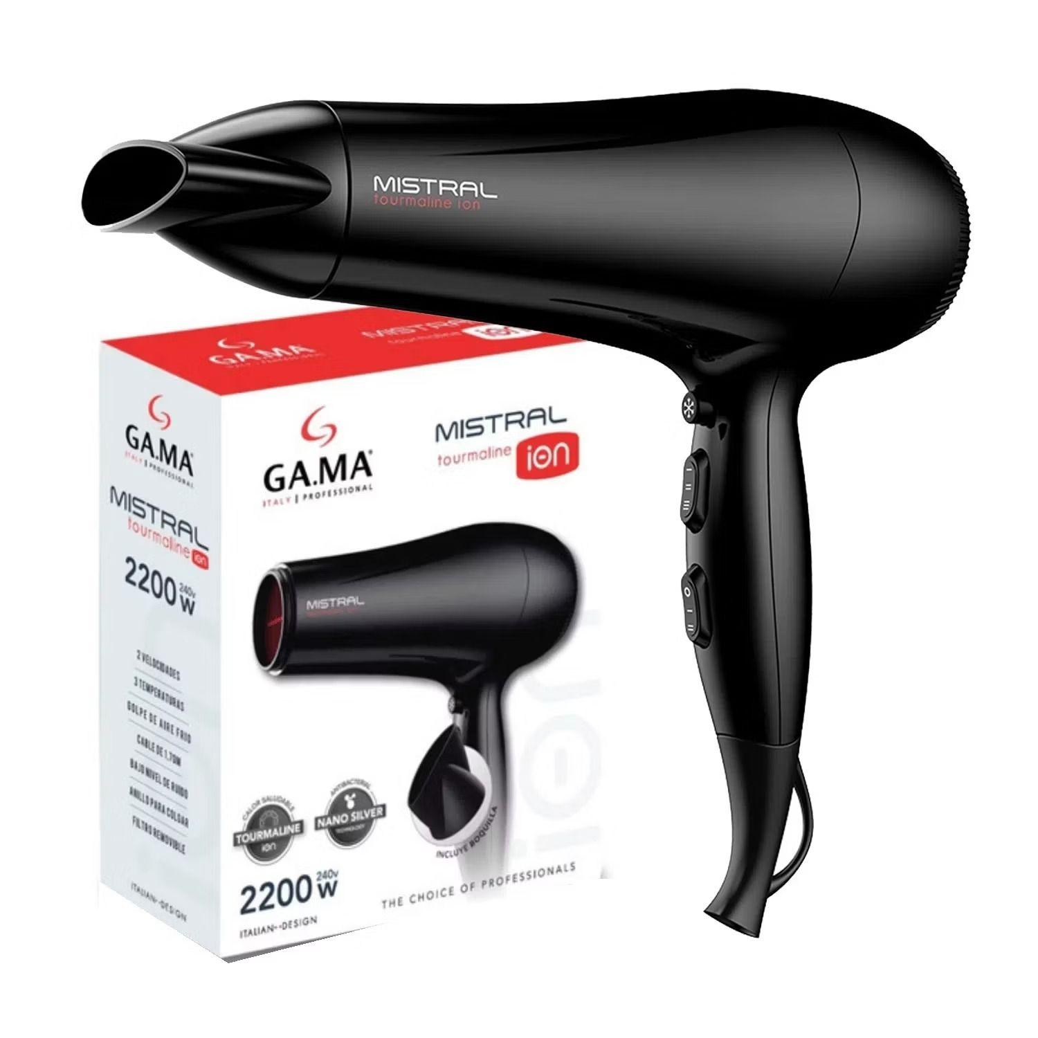 Secador de Pelo Gama Mistral Tourmaline Ion Silver Negro-3